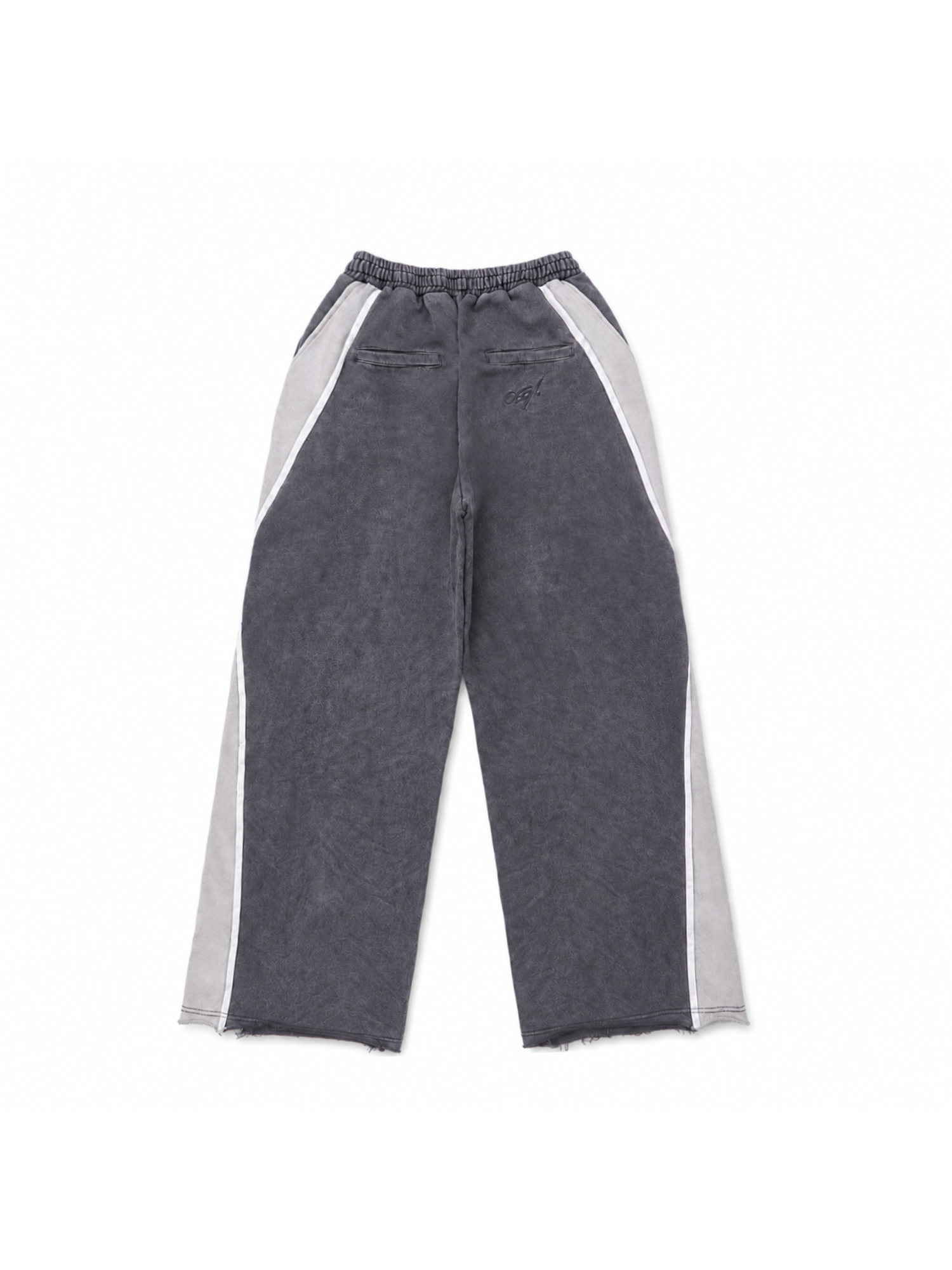 IN EXISTENCE Retro Contrast Embroidered Distressed Sweatpants