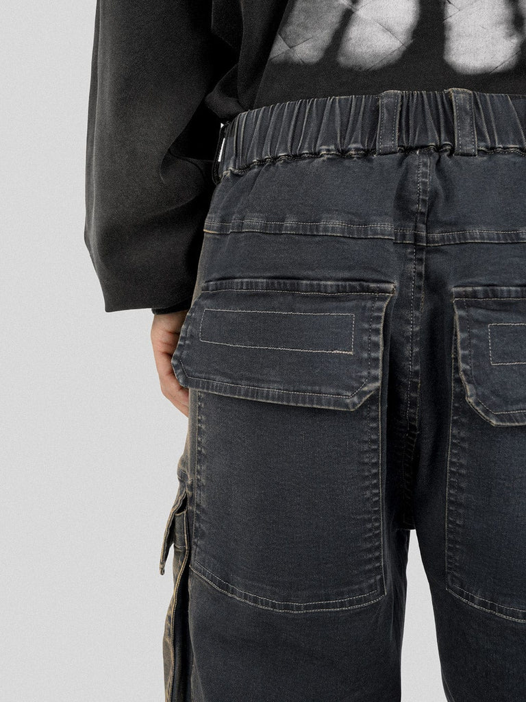 UNDERWATER Multi Pockets Gradient Jeans, premium urban and streetwear designers apparel on PROJECTISR.com, UNDERWATER