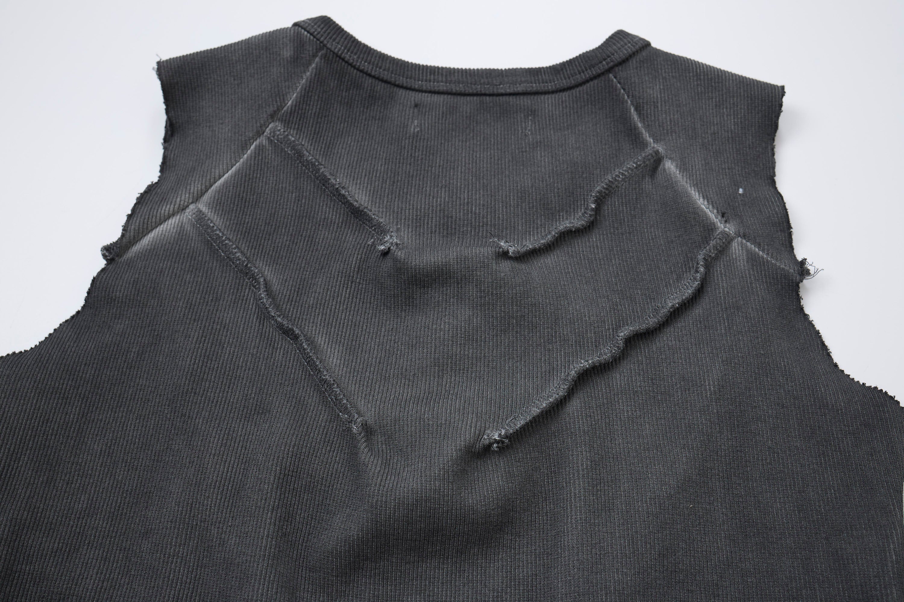 CLP Ribbed Frayed Hem Slim Vest, premium urban and streetwear designers apparel on PROJECTISR.com, CLP