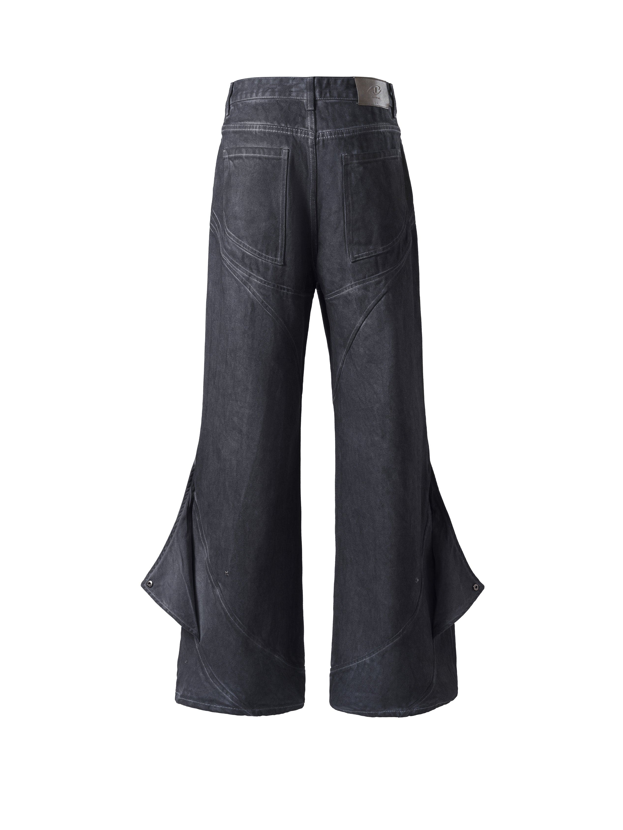 CATSSTAC Dyed Arc-Panel Wide-Leg Jeans, premium urban and streetwear designers apparel on PROJECTISR.com, CATSSTAC