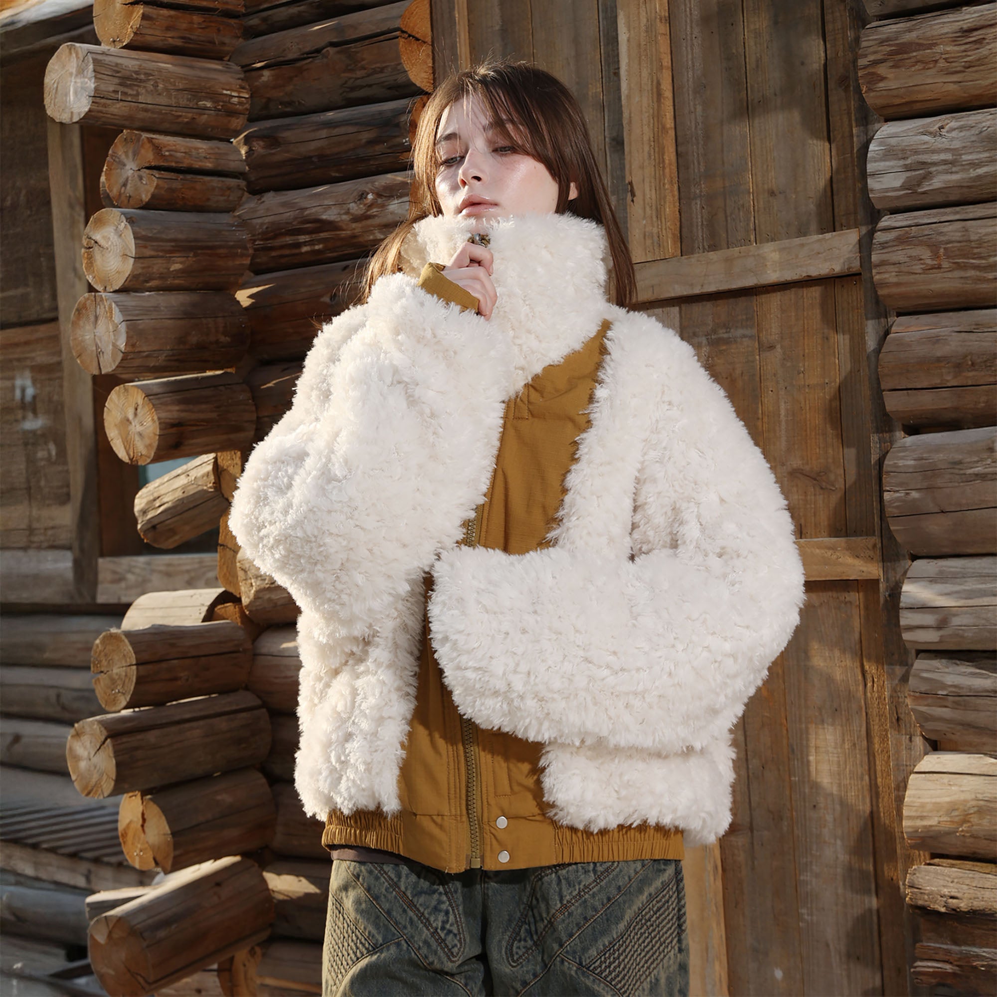 ERROR CODE ROBOT Retro Reversible Faux Fur Jacket