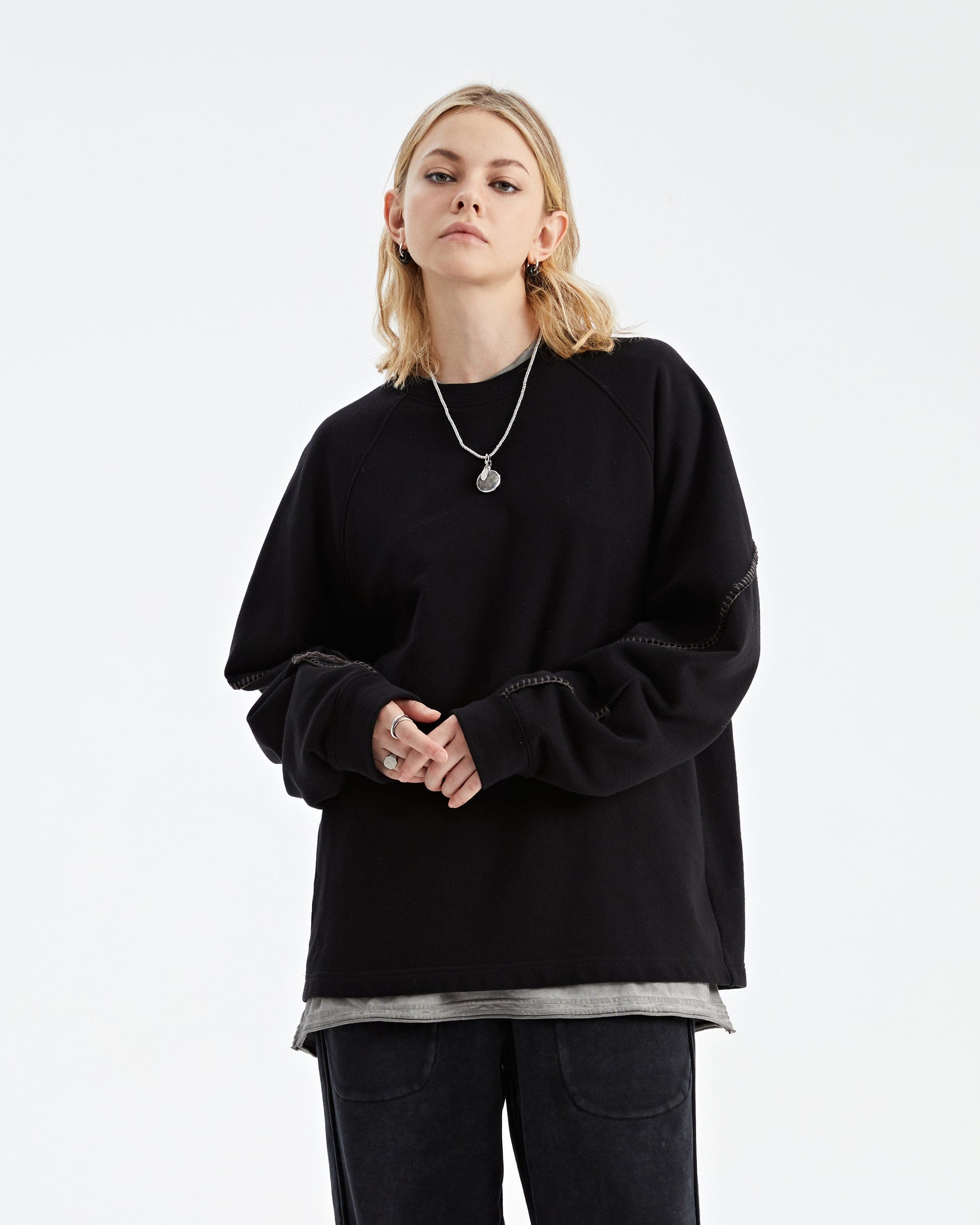 ORGANIC EMOTION Stitched Sleeves Sweatshirt