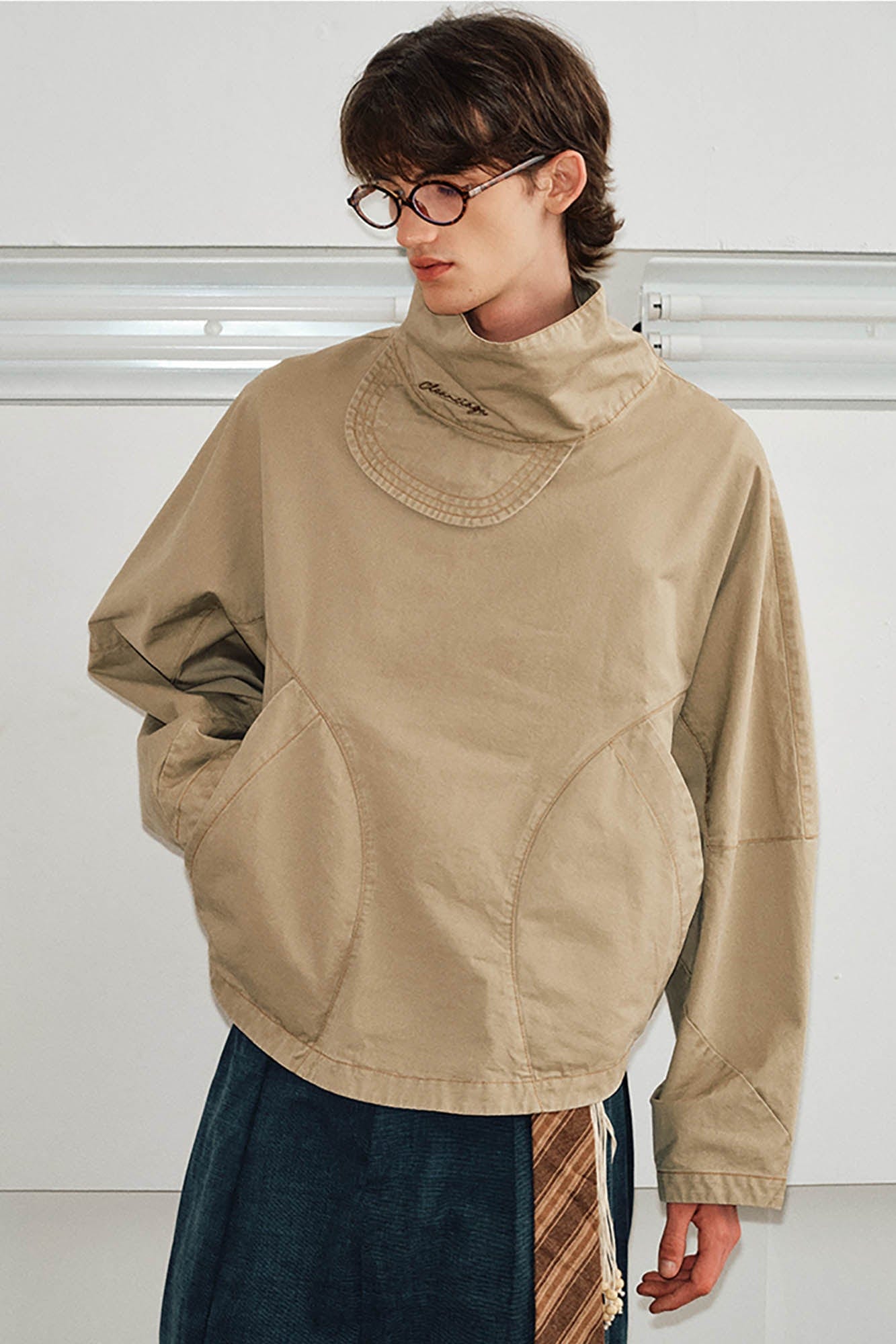 KREATE Cap-Collar Pullover Jacket