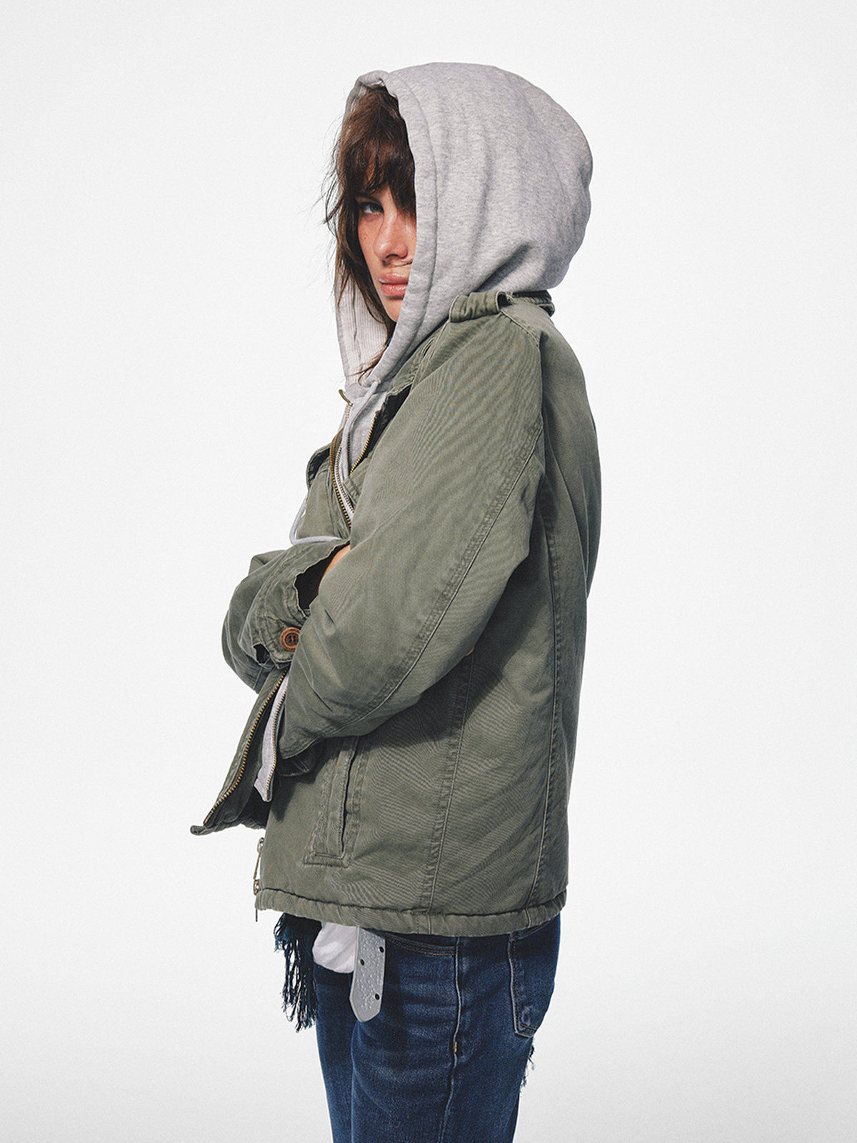 TRECLUB Retro Military Layered Lapel Cotton-Padded Jacket, premium urban and streetwear designers apparel on PROJECTISR.com, TRECLUB