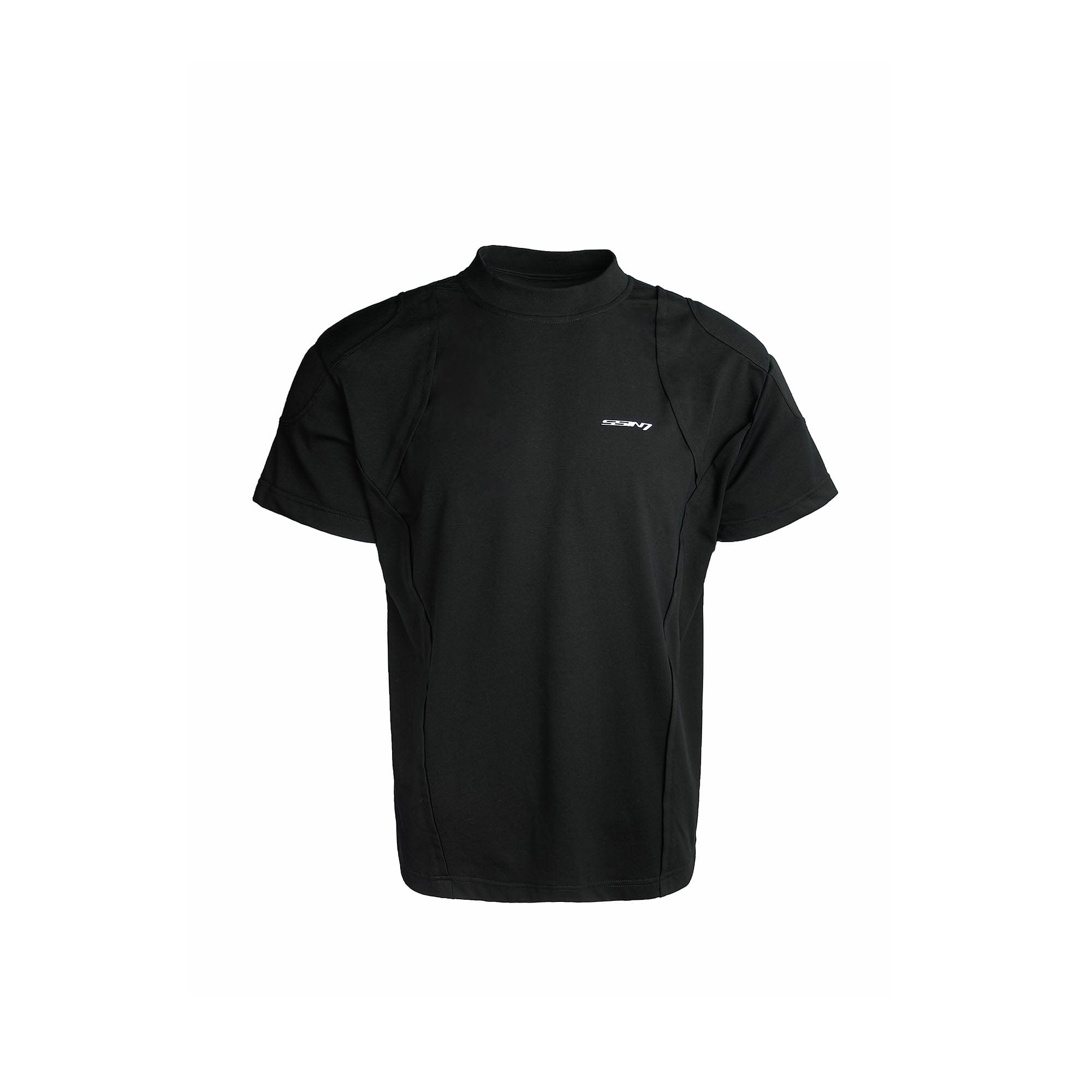 SSIN7 Spliced Padded Shoulder Mock T-Shirt, premium urban and streetwear designers apparel on PROJECTISR.com, SSIN7