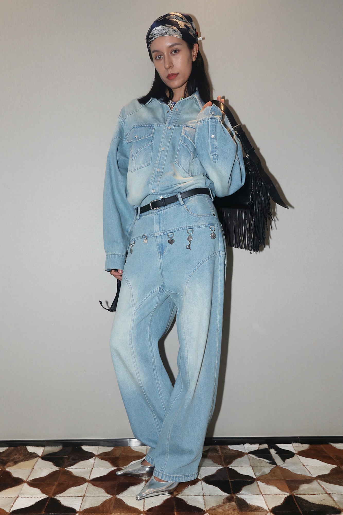 ASSEEN Charm-Trim Washed Paneled Jeans, premium urban and streetwear designers apparel on PROJECTISR.com, ASSEEN