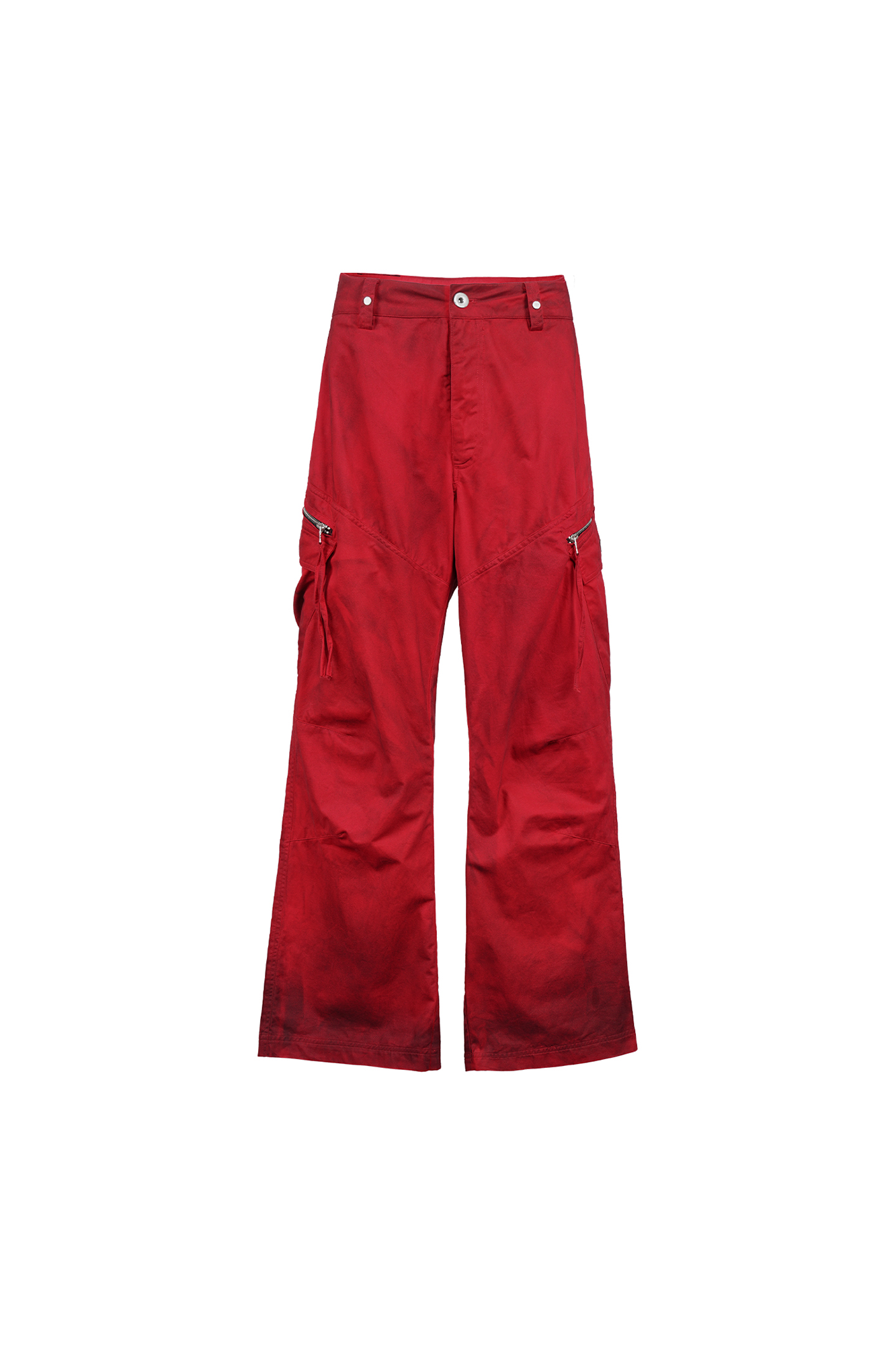 UNDERWATER Burnt Red Dirty-Dyed Moleskin Cargo Pants, premium urban and streetwear designers apparel on PROJECTISR.com, UNDERWATER