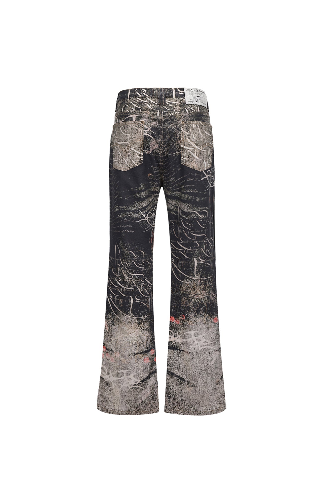 CYCYCY Full-Print Script Flared Jeans