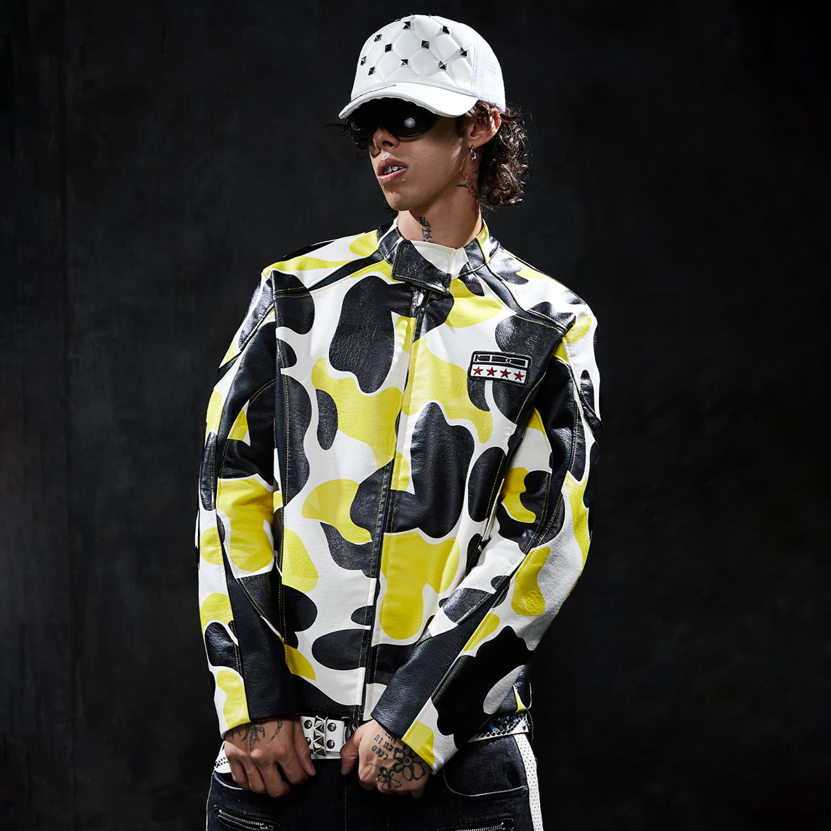 DND4DES Camo Star Full-Print Zip-Up Jacket