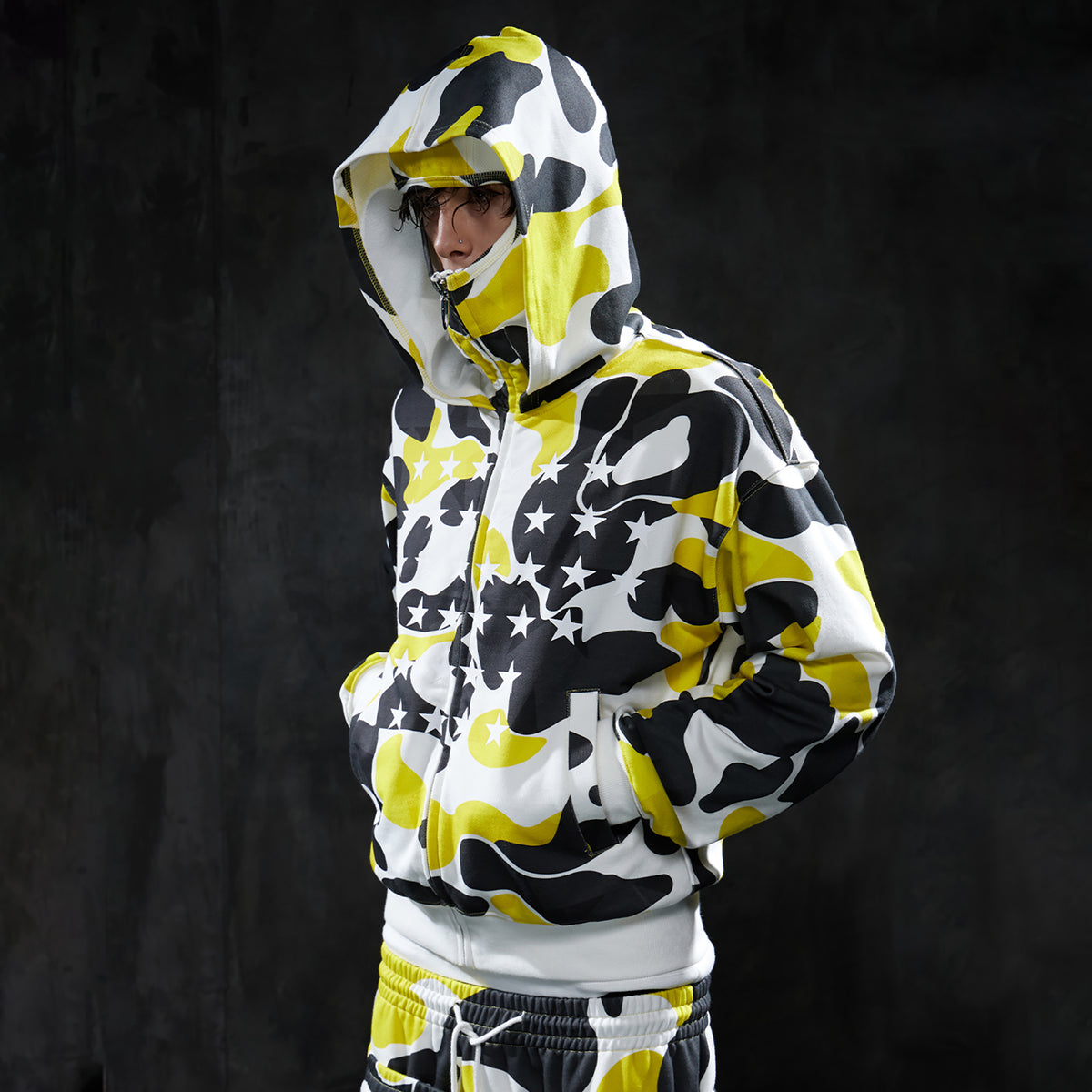 DND4DES Camo Star Full-Print Mask Hoodie