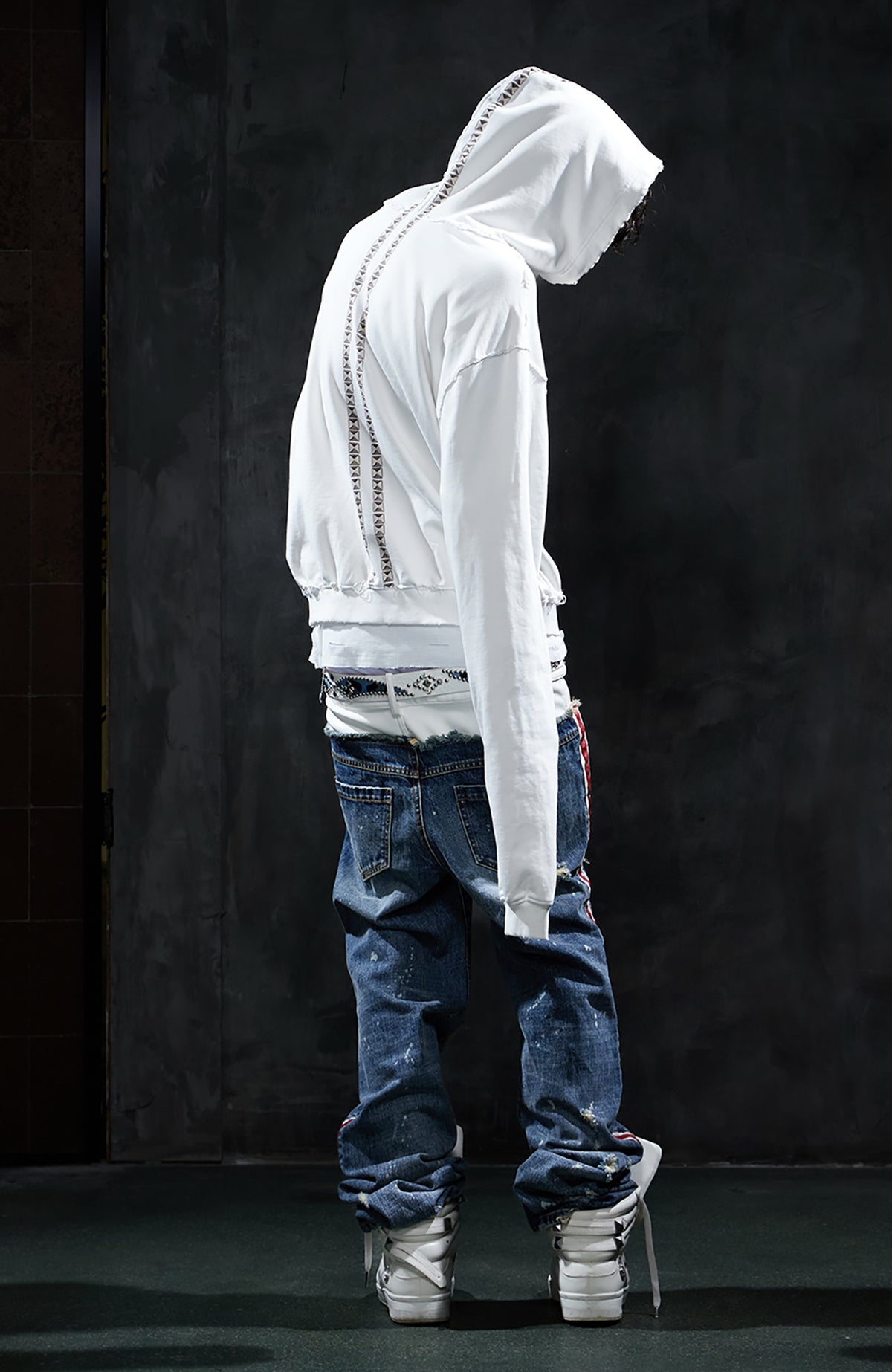 DND4DES Studded Graphic Zip-Up Hoodie