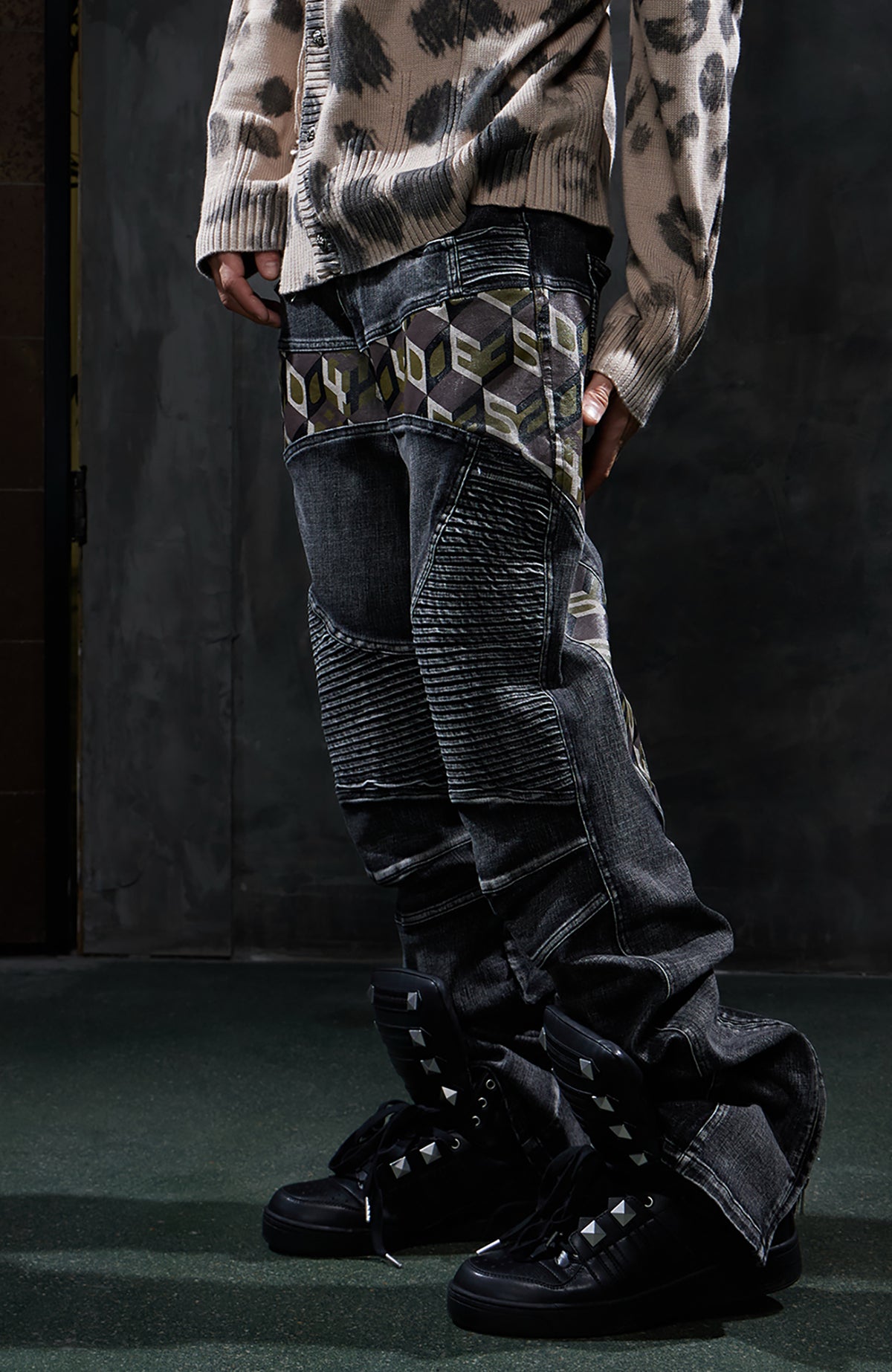 DND4DES Retro Monogram Straight-Leg Jeans