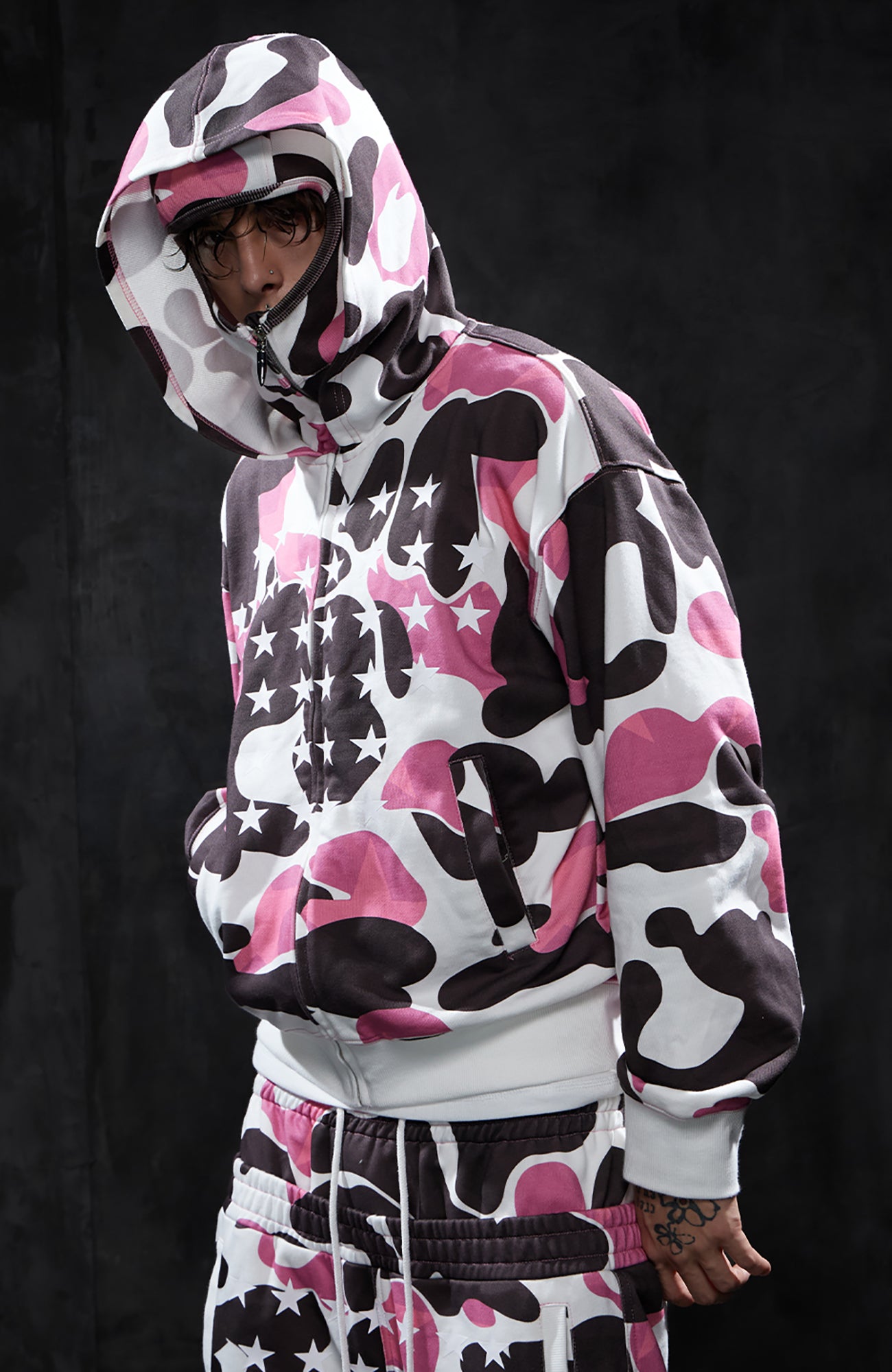 DND4DES Camo Star Full-Print Mask Hoodie