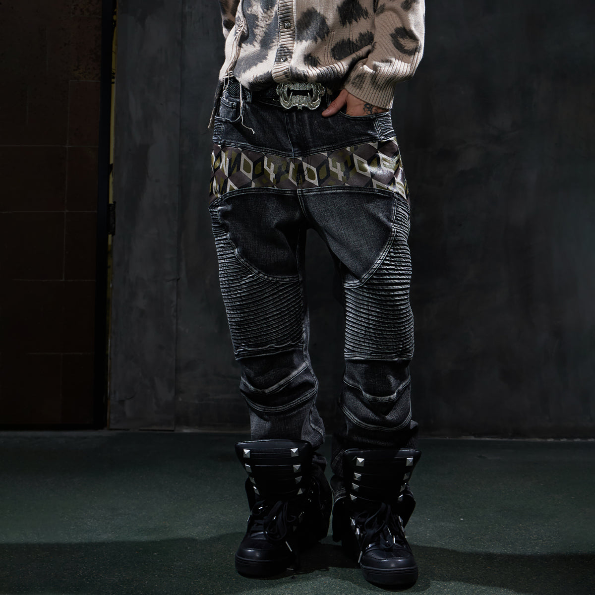 DND4DES Retro Monogram Straight-Leg Jeans