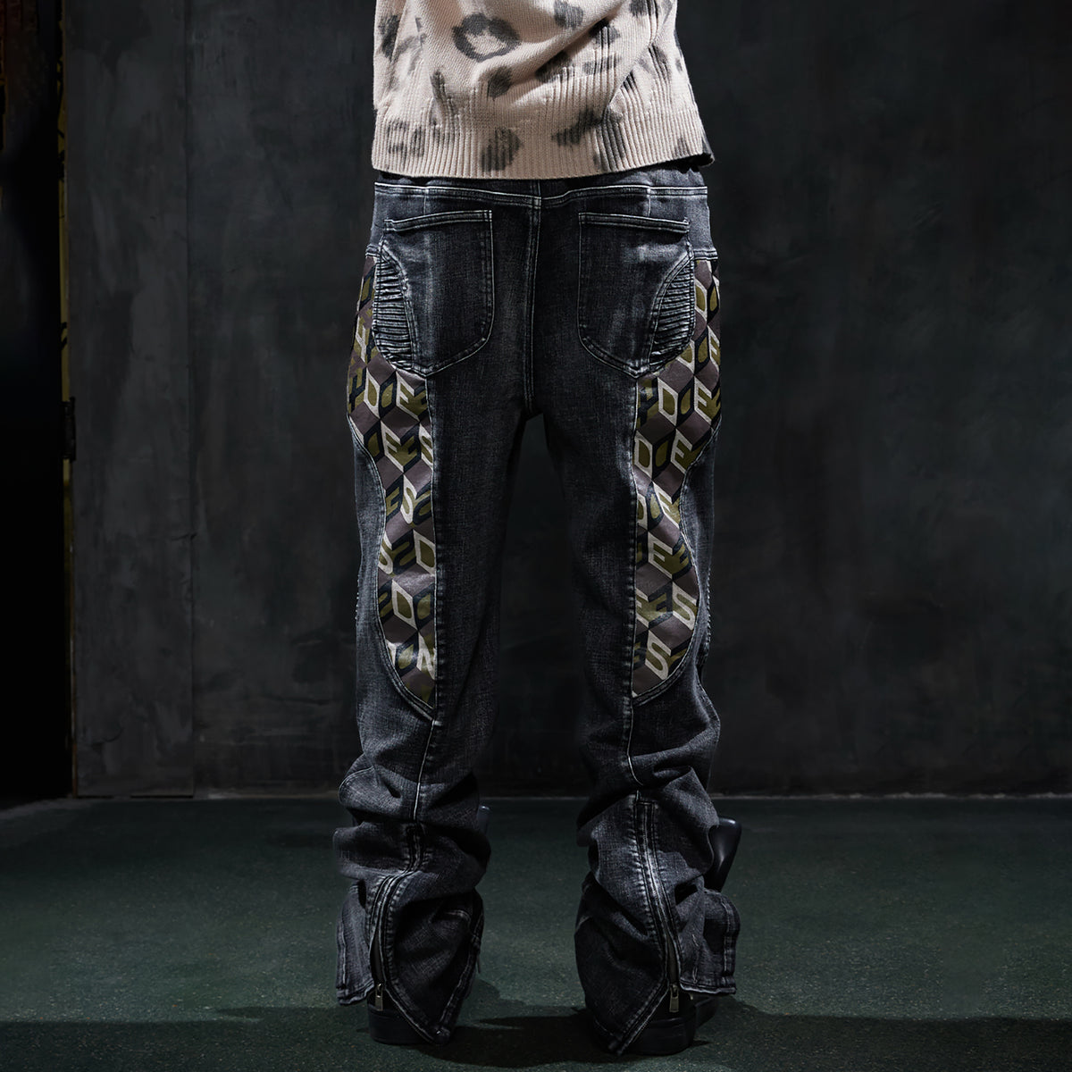 DND4DES Retro Monogram Straight-Leg Jeans