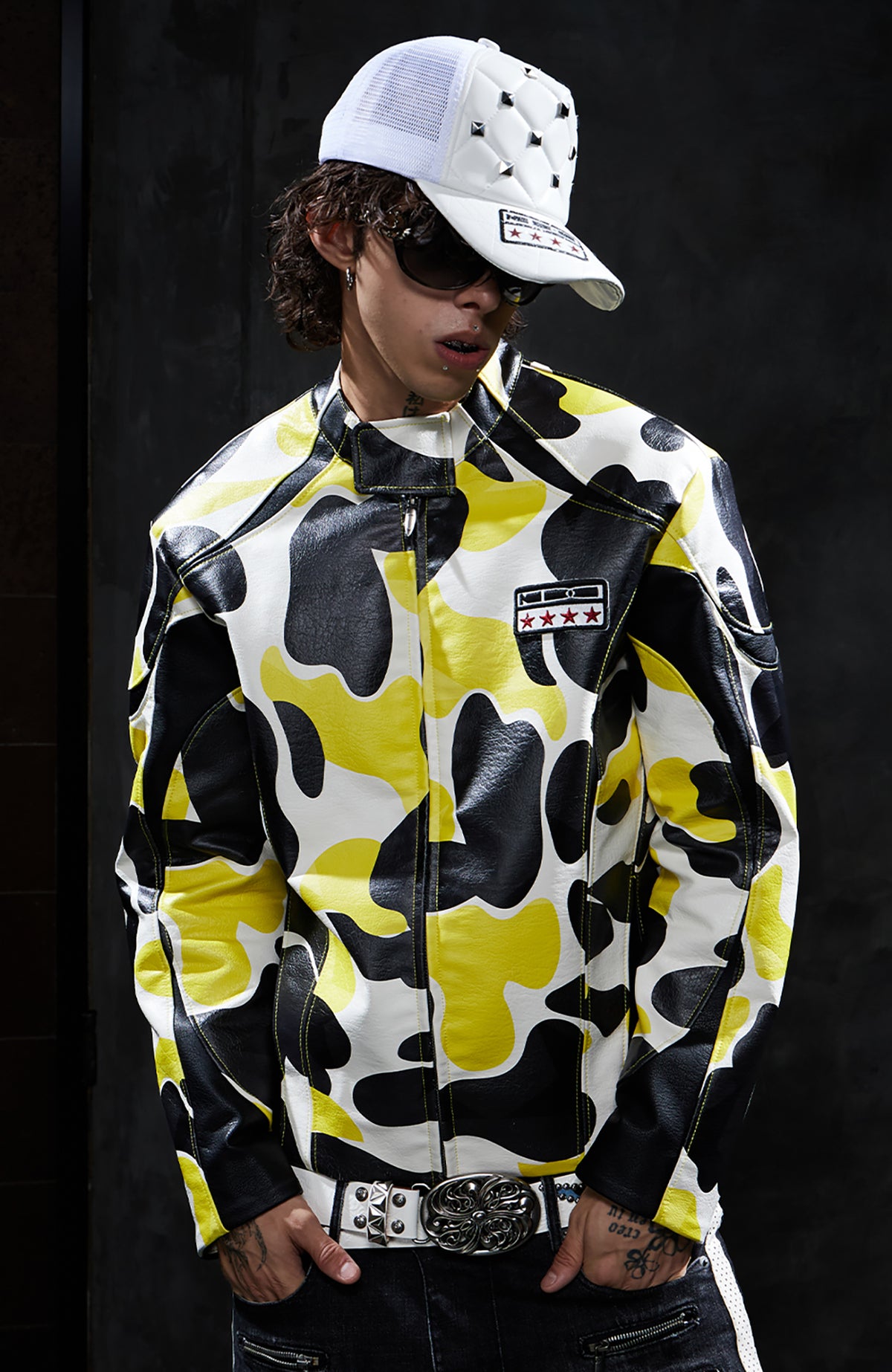 DND4DES Camo Star Full-Print Zip-Up Jacket