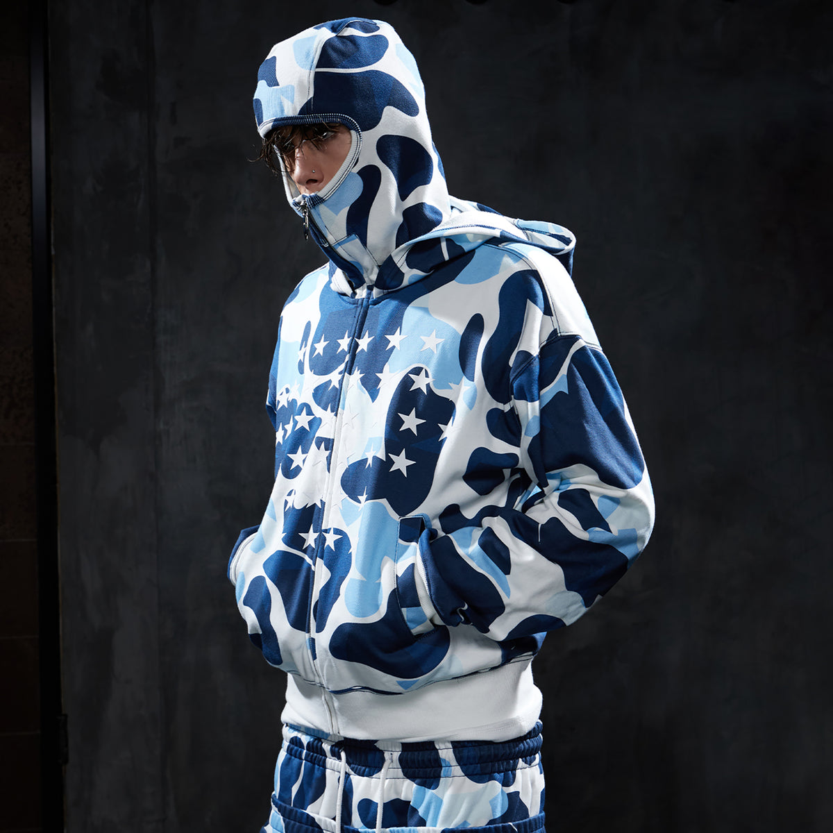 DND4DES Camo Star Full-Print Mask Hoodie