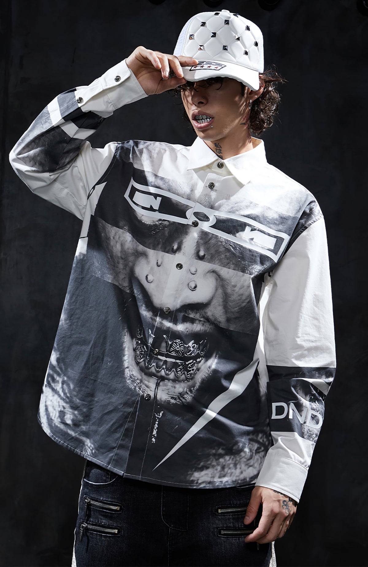 DND4DES Graphic Portrait Long-Sleeve Shirt