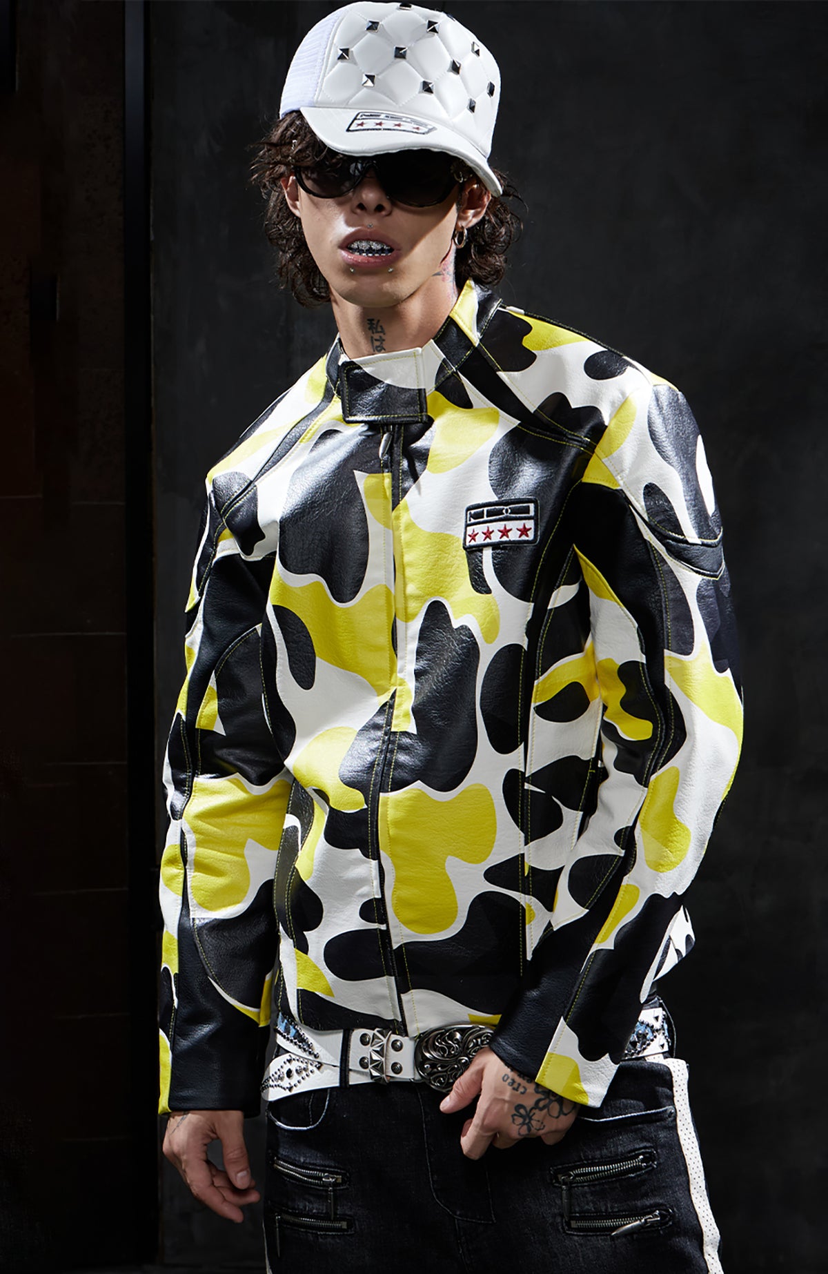 DND4DES Camo Star Full-Print Zip-Up Jacket