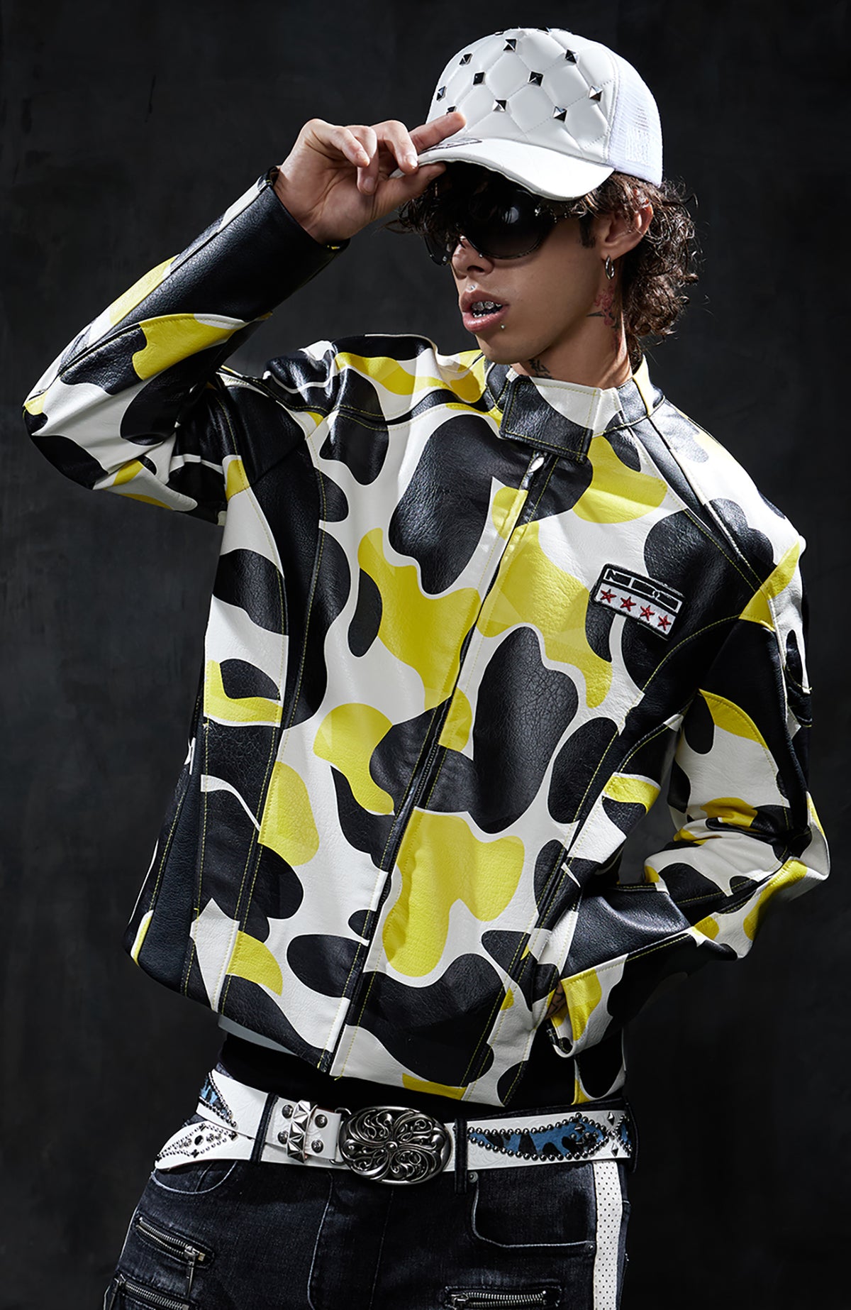 DND4DES Camo Star Full-Print Zip-Up Jacket