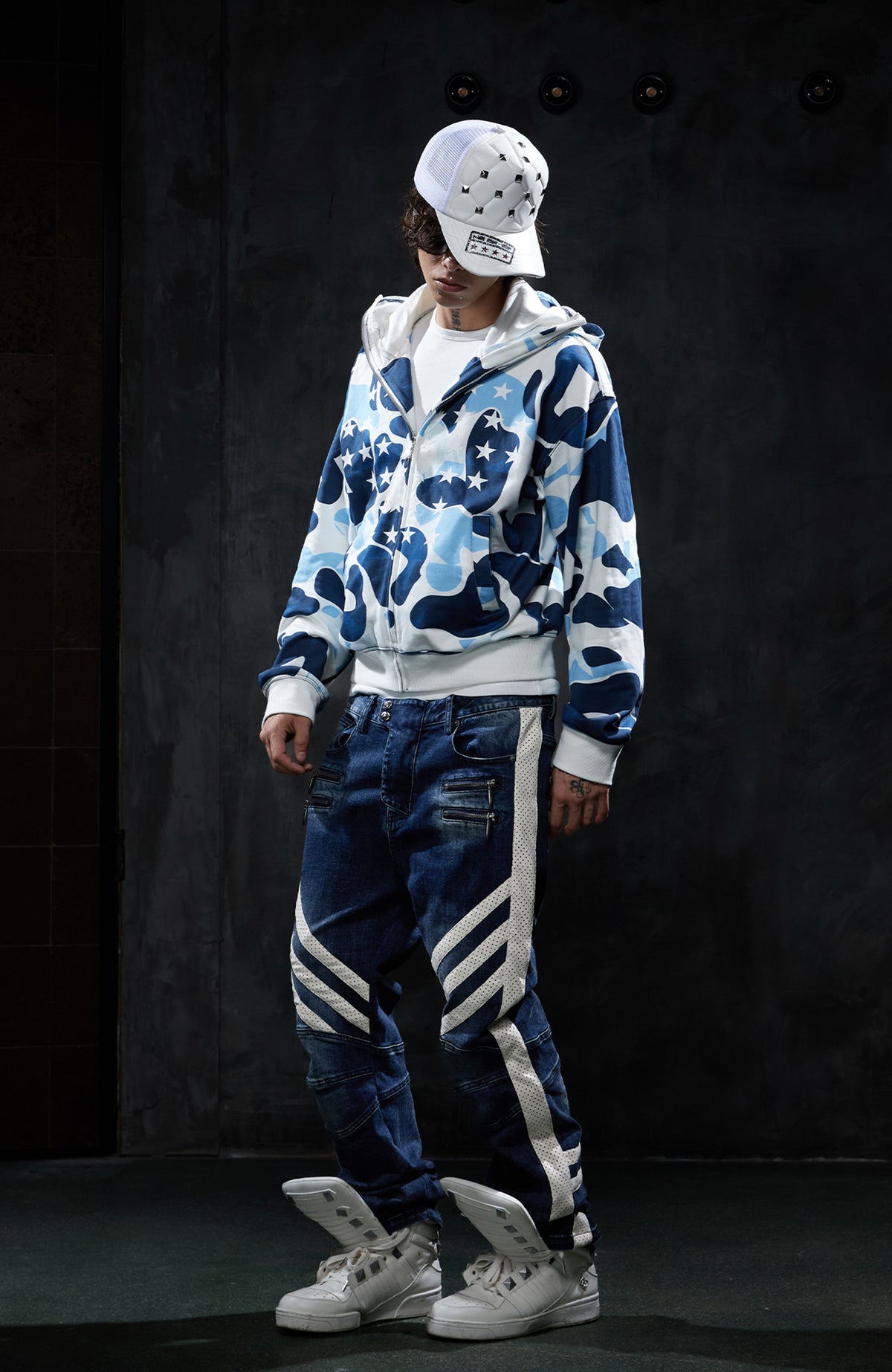 DND4DES Camo Star Full-Print Mask Hoodie
