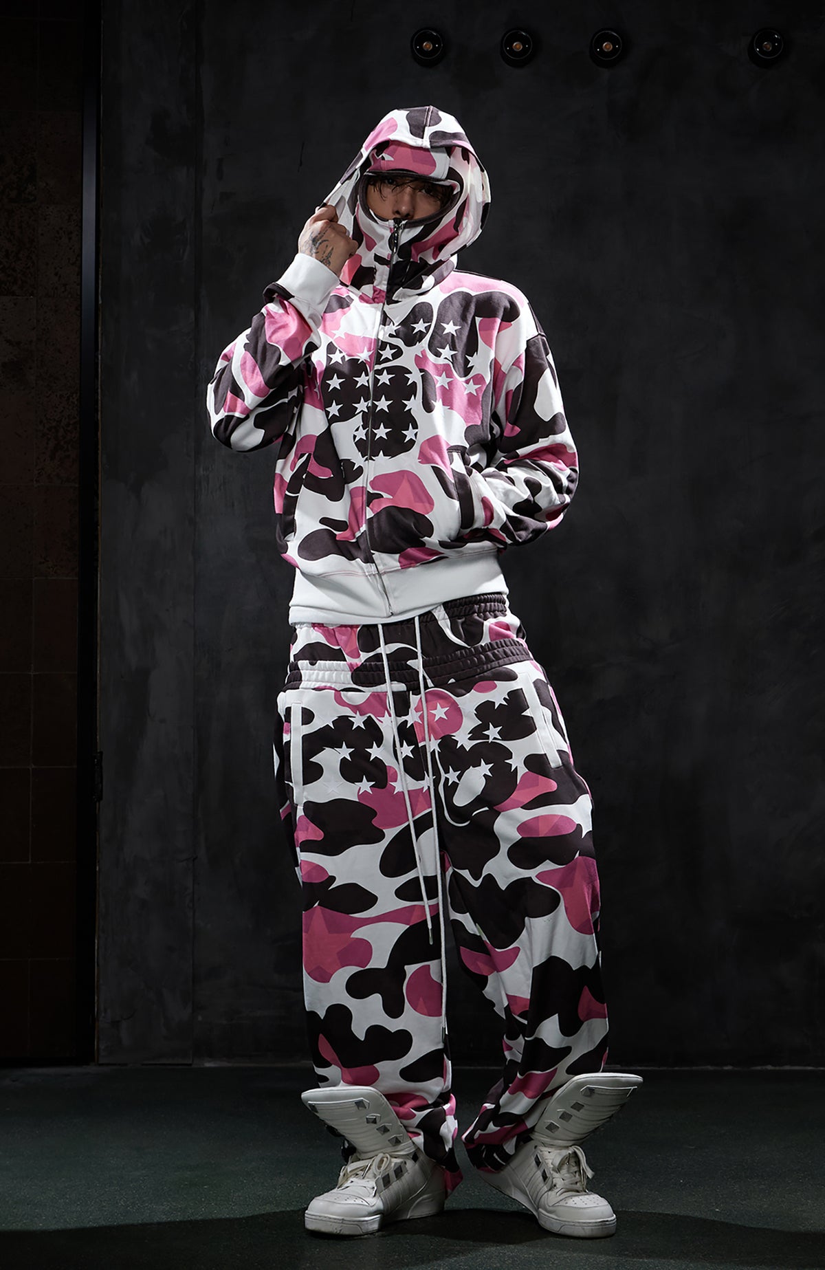 DND4DES Camo Star Full-Print Mask Hoodie