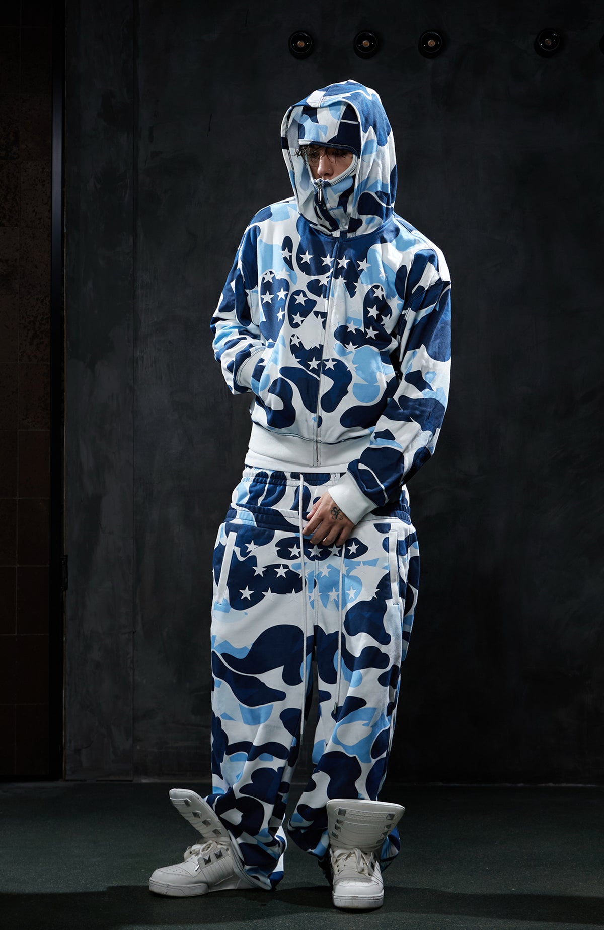 DND4DES Camo Star Full-Print Mask Hoodie
