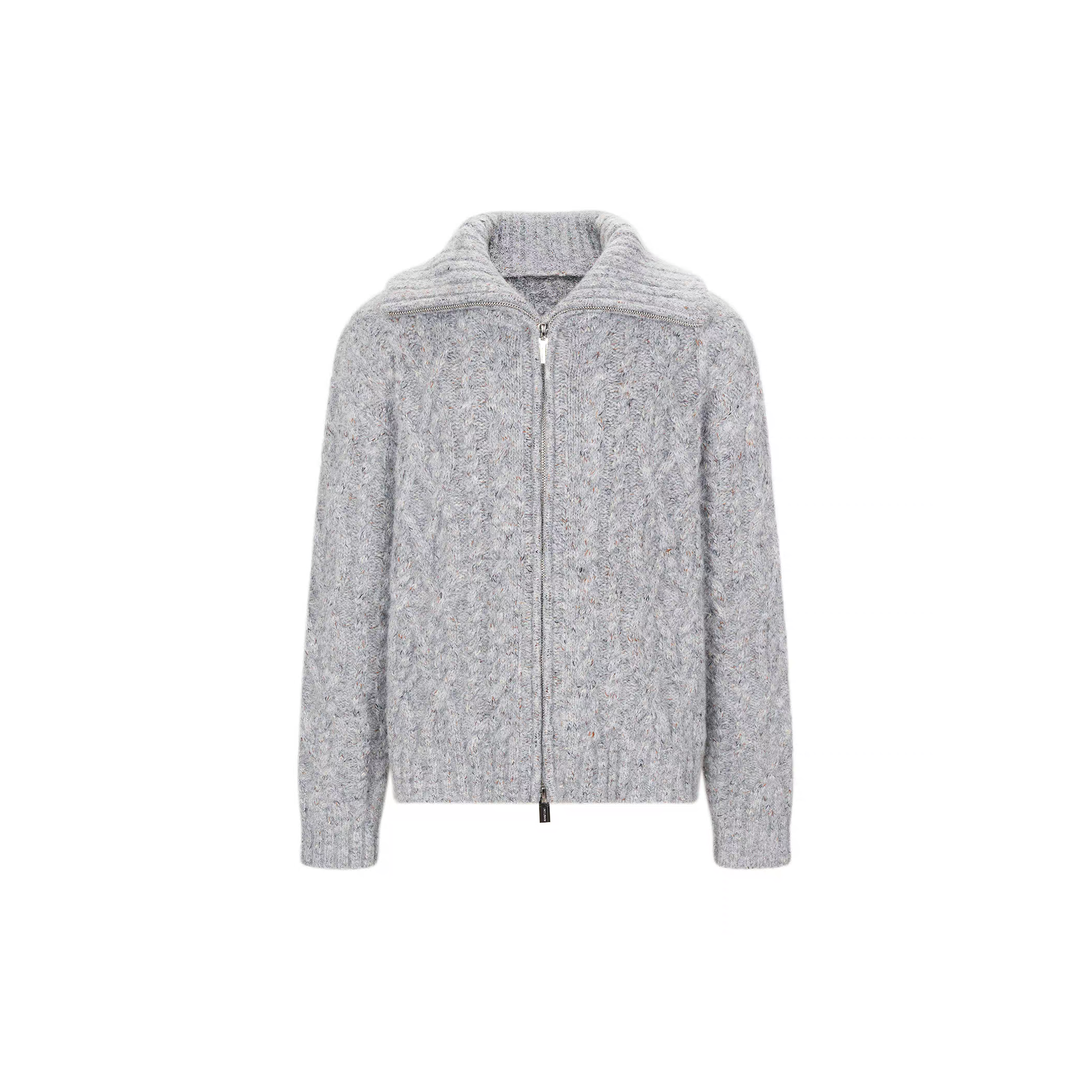 TIWILLTANG Dual-Zipper Cable Knit Funnel Sweater