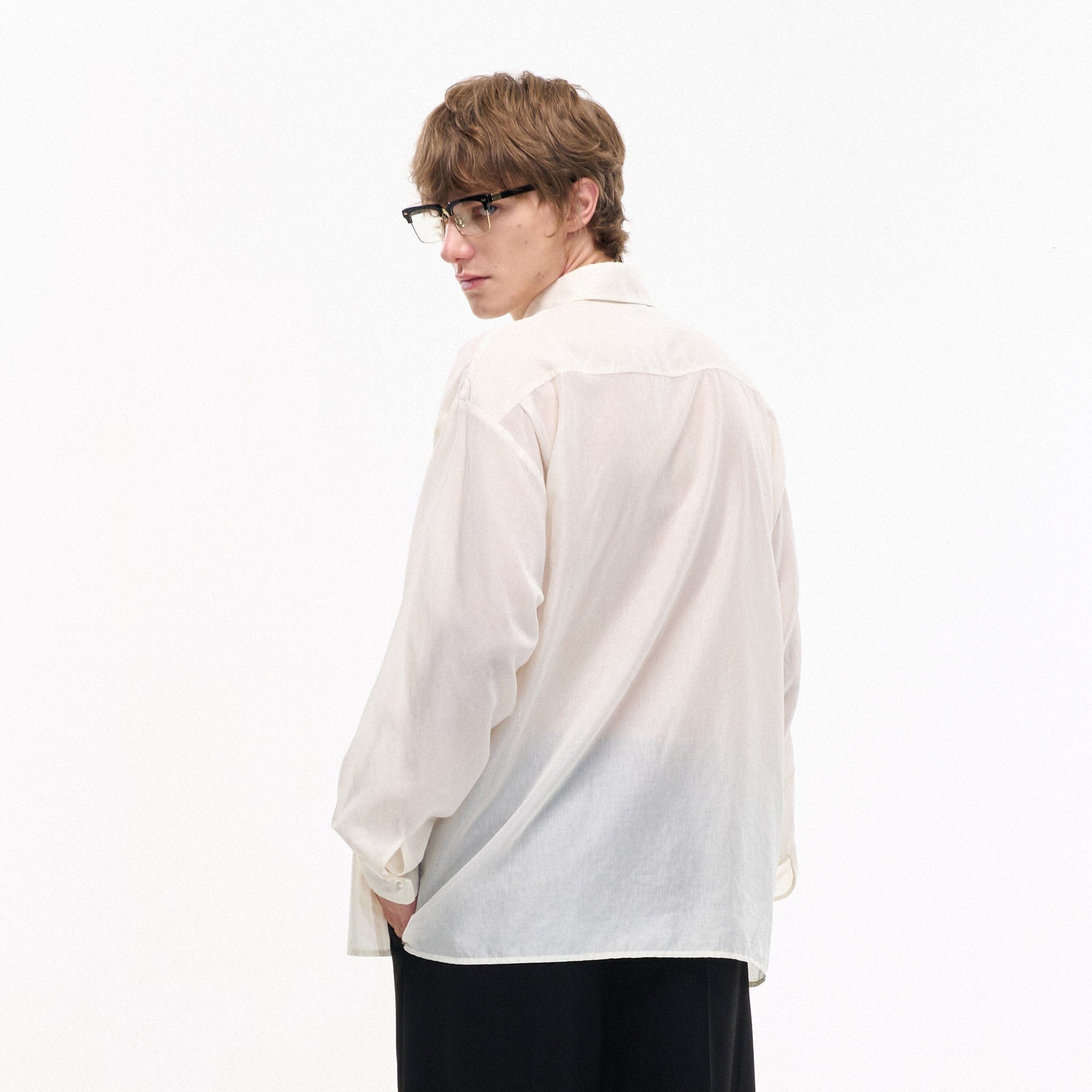 LEONSENSE Firework Embroidered Sequin Sheer Tencel Shirt, premium urban and streetwear designers apparel on PROJECTISR.com, LEONSENSE