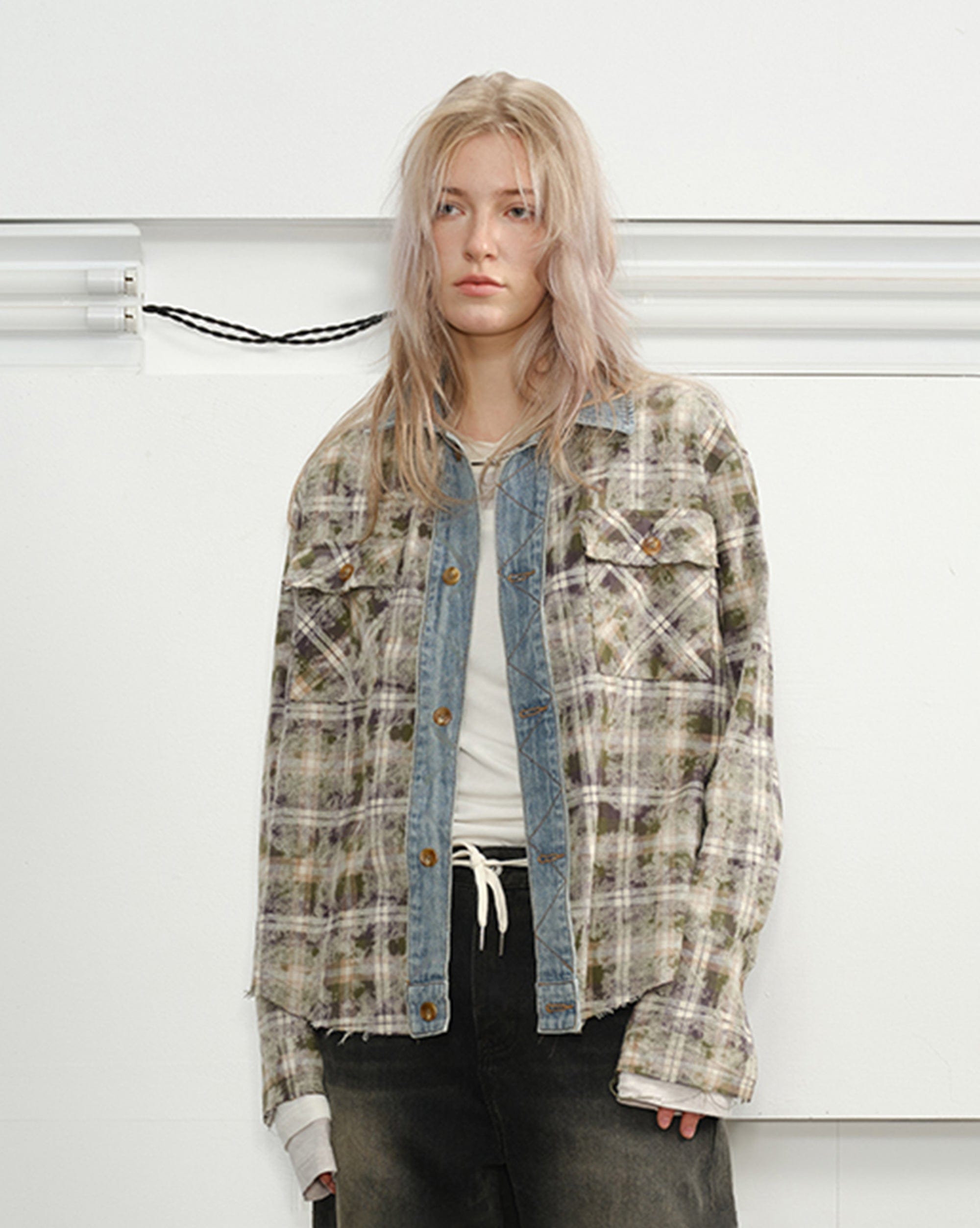 KREATE Denim Spliced  Macarons Jacket