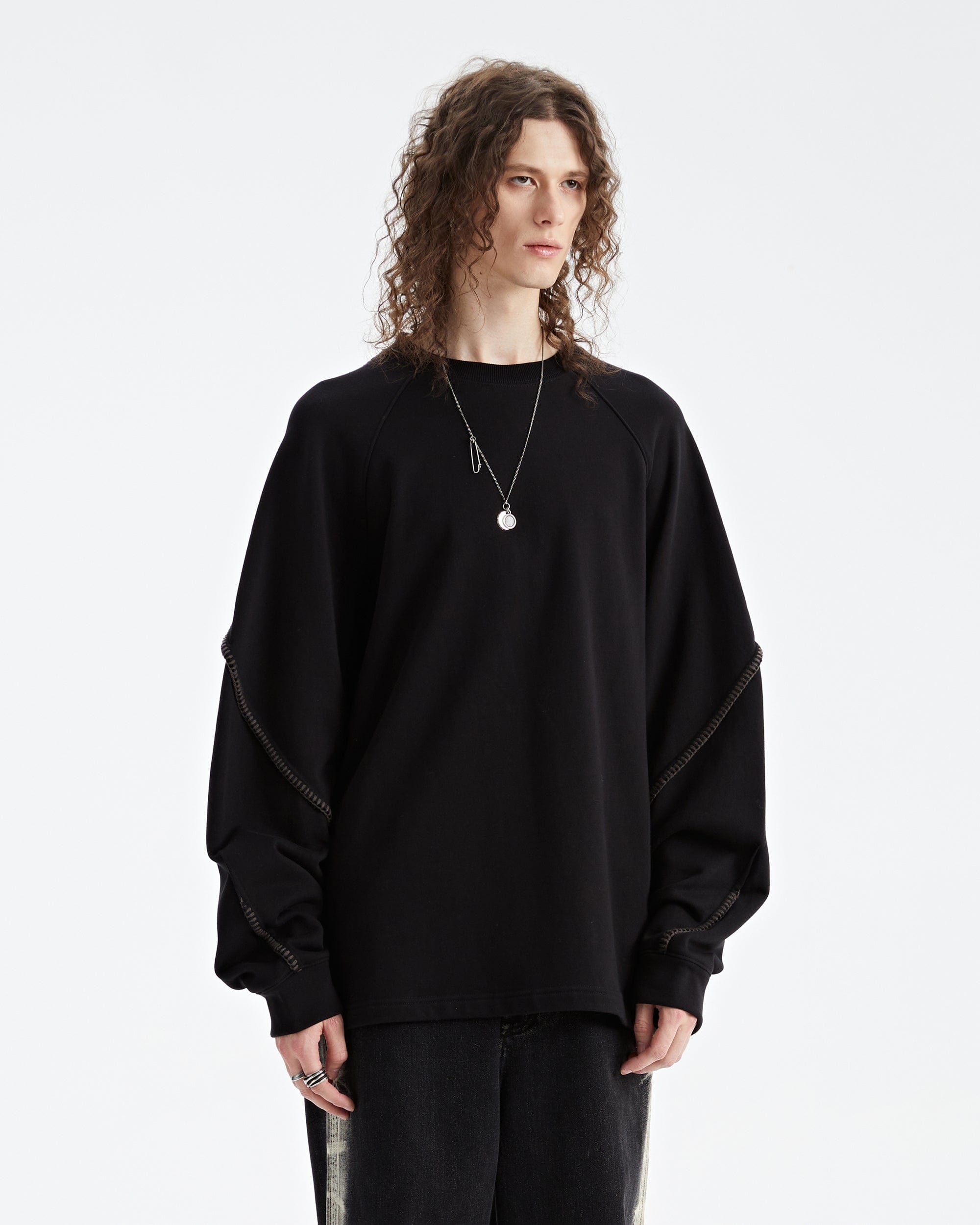 ORGANIC EMOTION Stitched Sleeves Sweatshirt