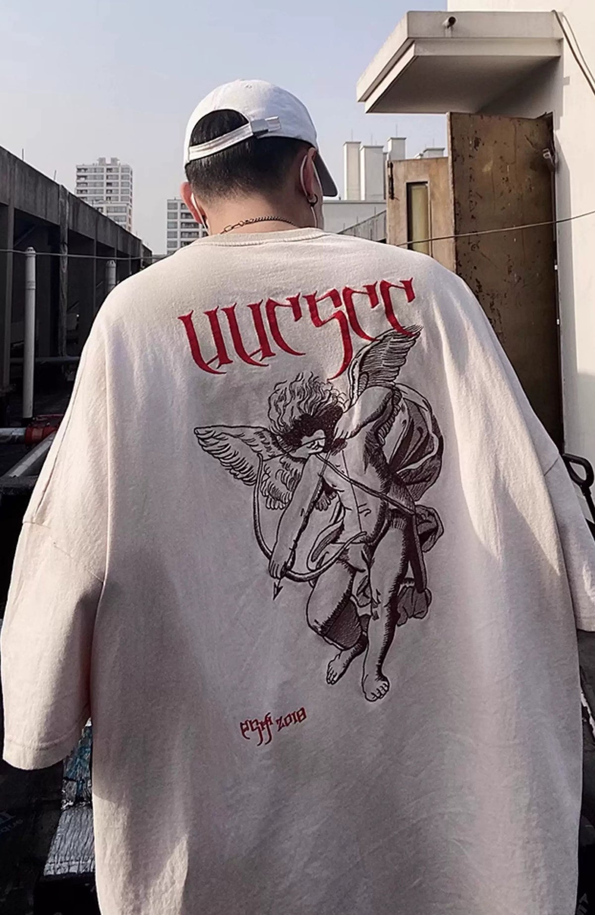 UUCSCC Retro Washed Embroidered Oversized Heavyweight T-Shirt