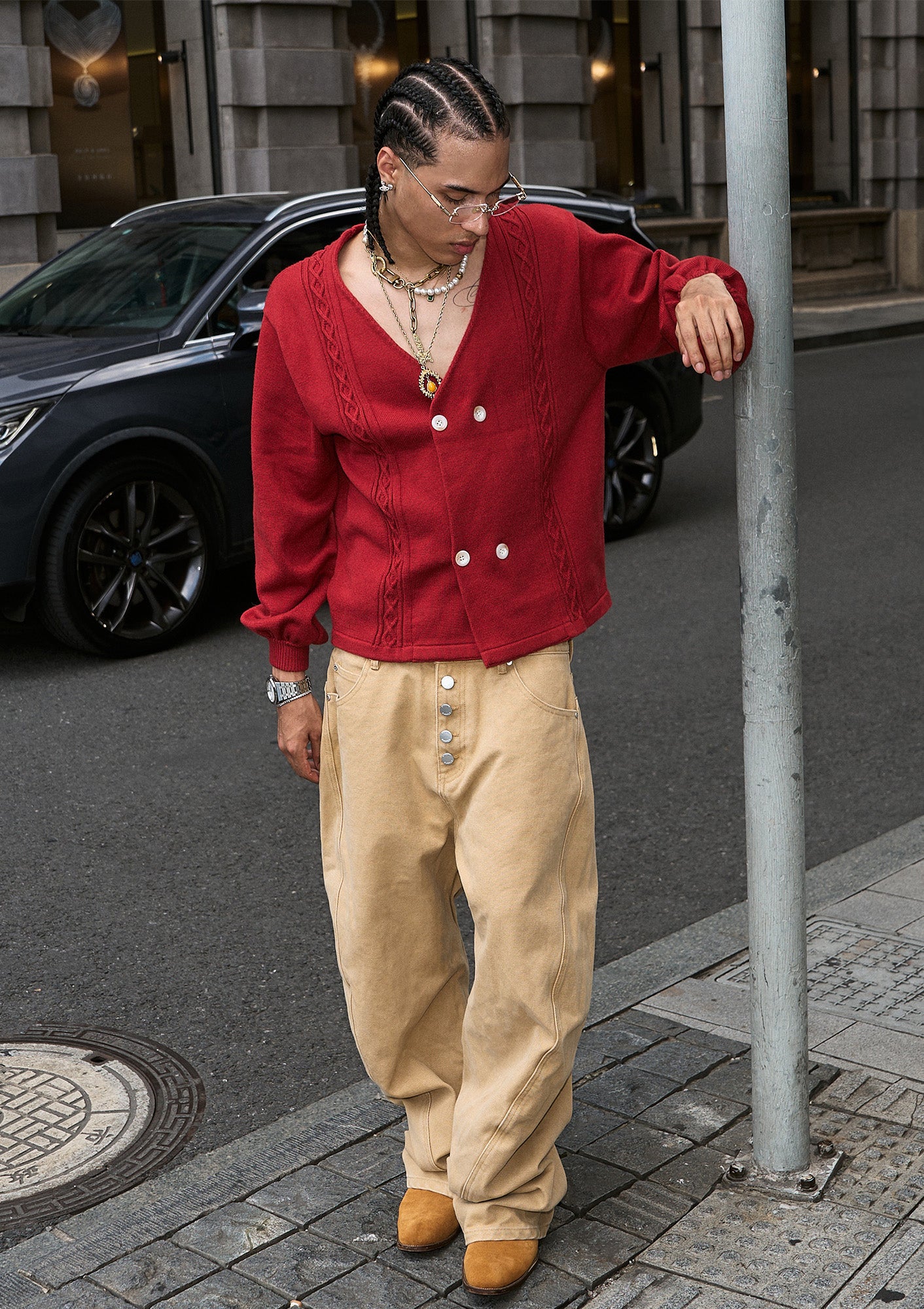 STEEPC Classical Button-Fly Curved-Seam Utility Pants, premium urban and streetwear designers apparel on PROJECTISR.com, STEEPC