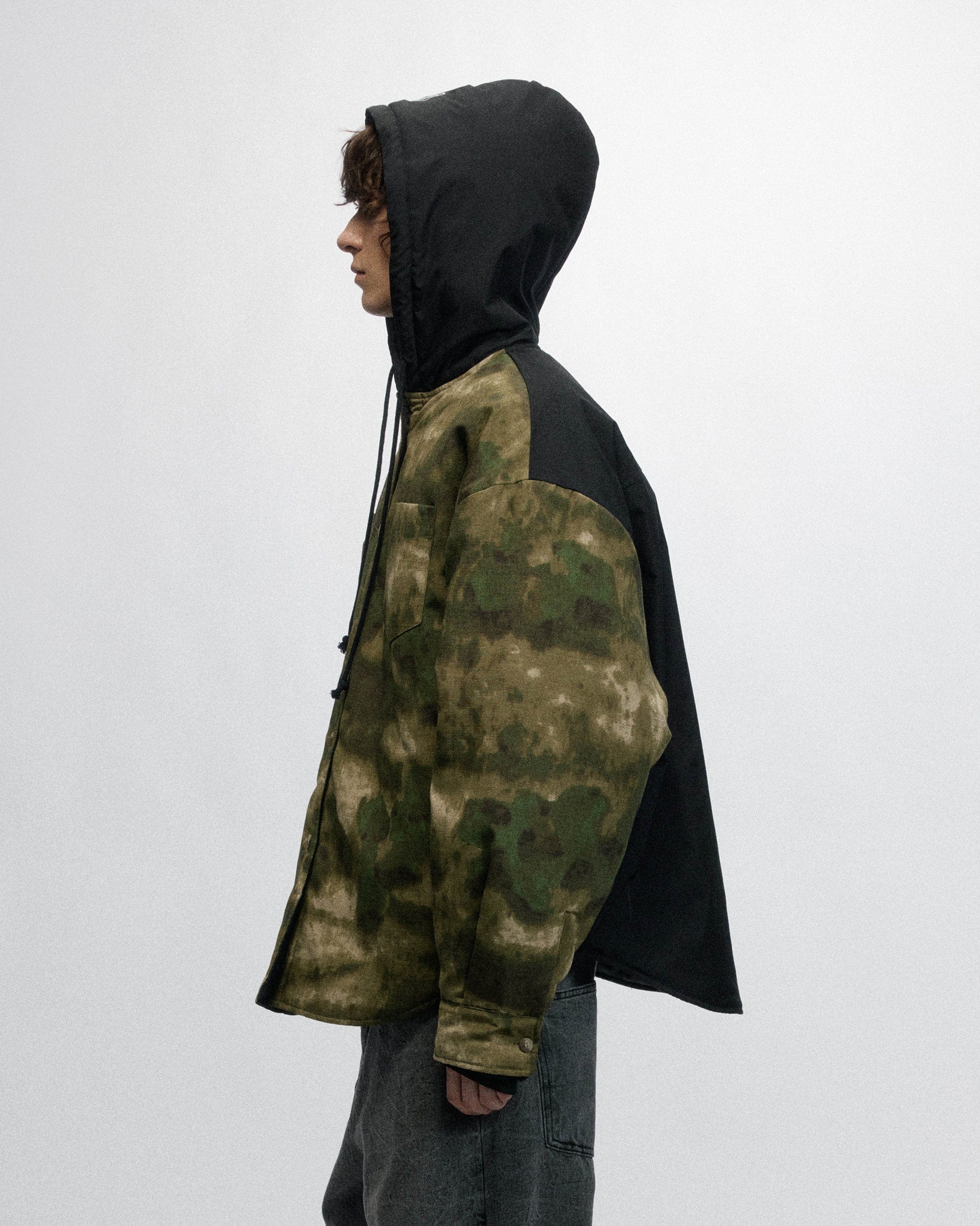 OVDY Tie-Dye Camo Hooded Puffer Jacket