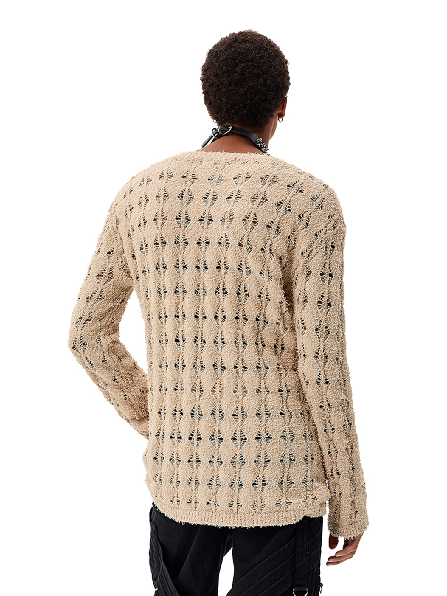 CYCYCY Punk Open-Knit Distressed Sweater
