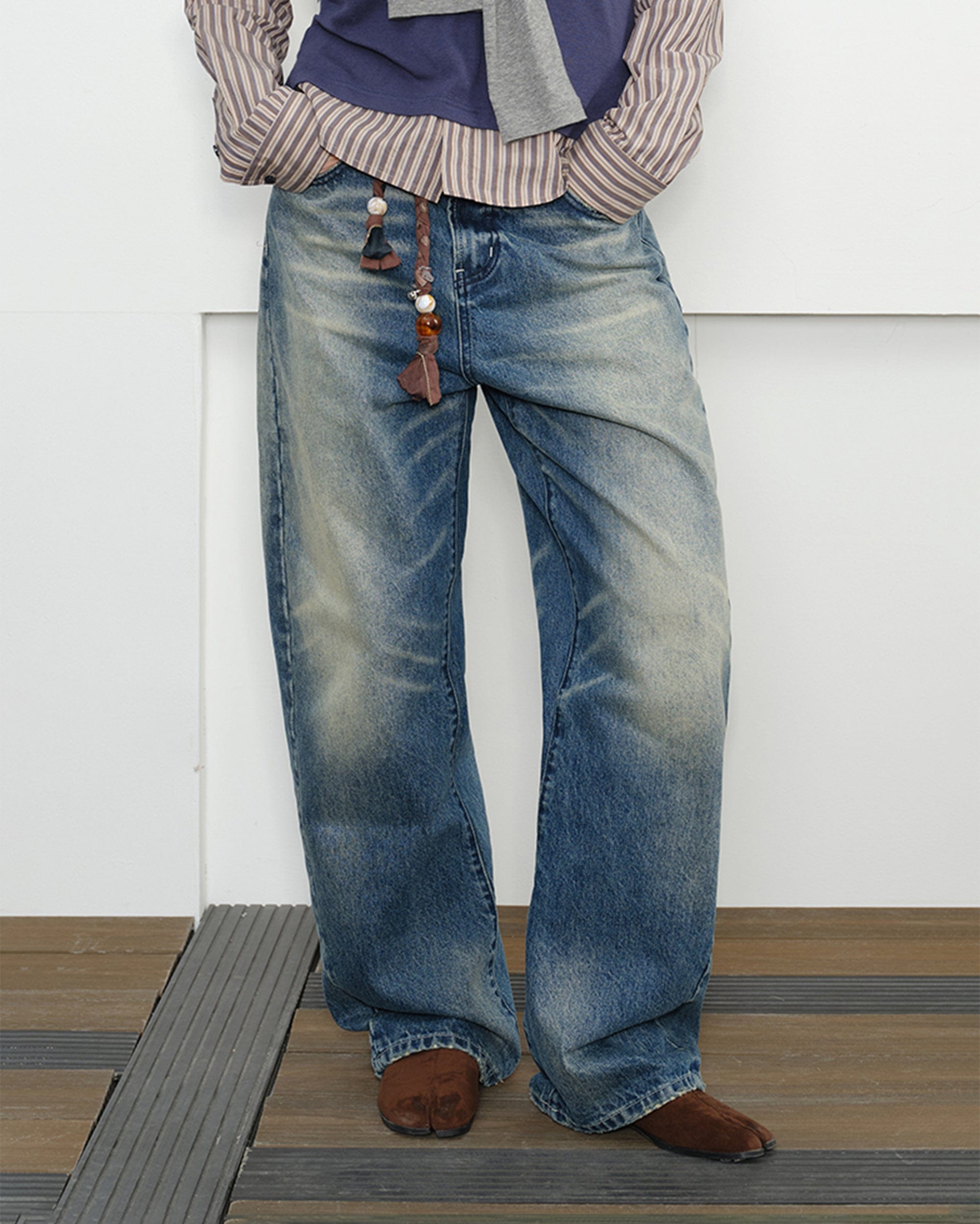 KREATE Classic Washed Whiskered Jeans