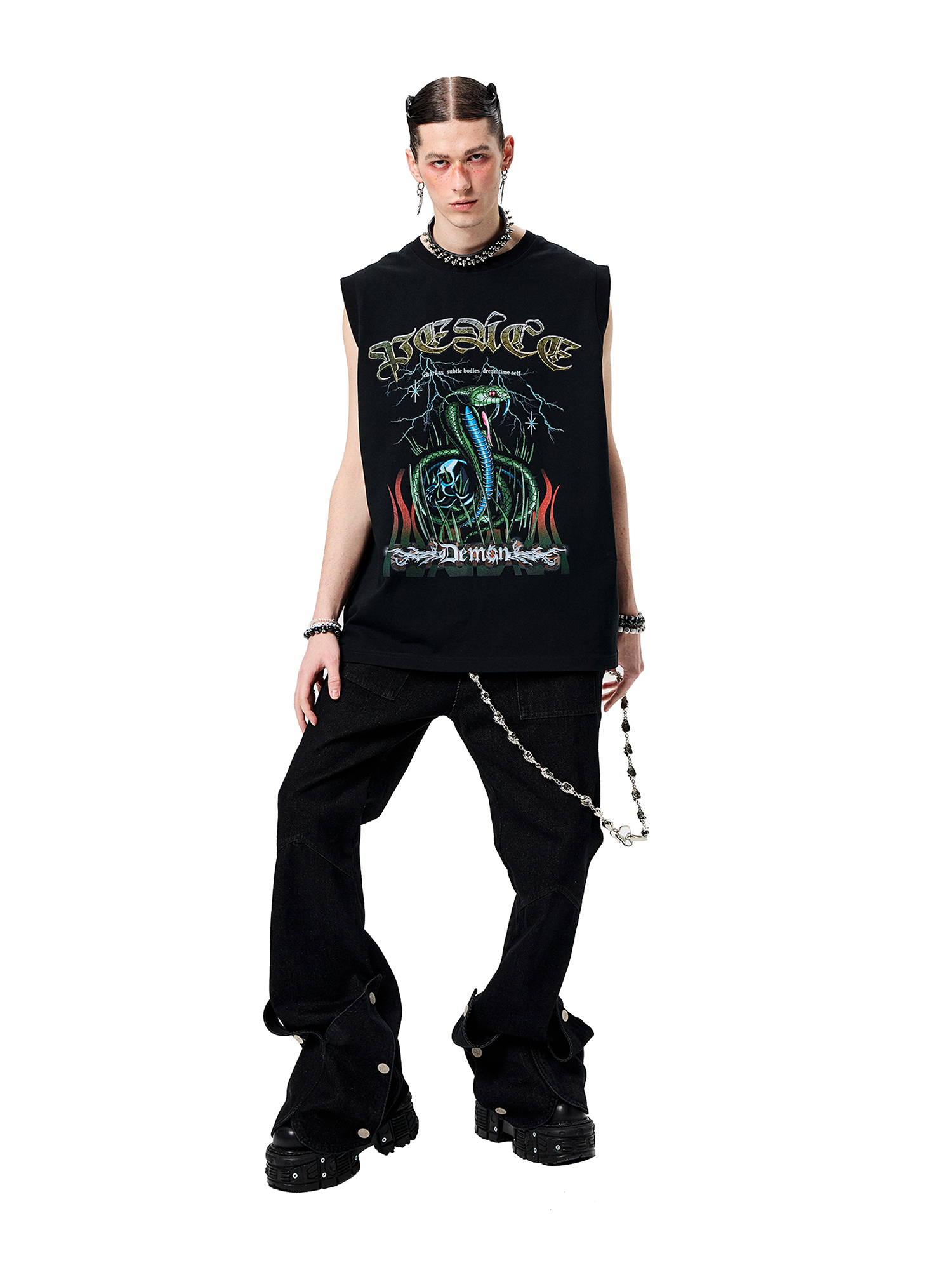 ERISSTOFF Sepultura Cobra Graphic Oversized Tank Top