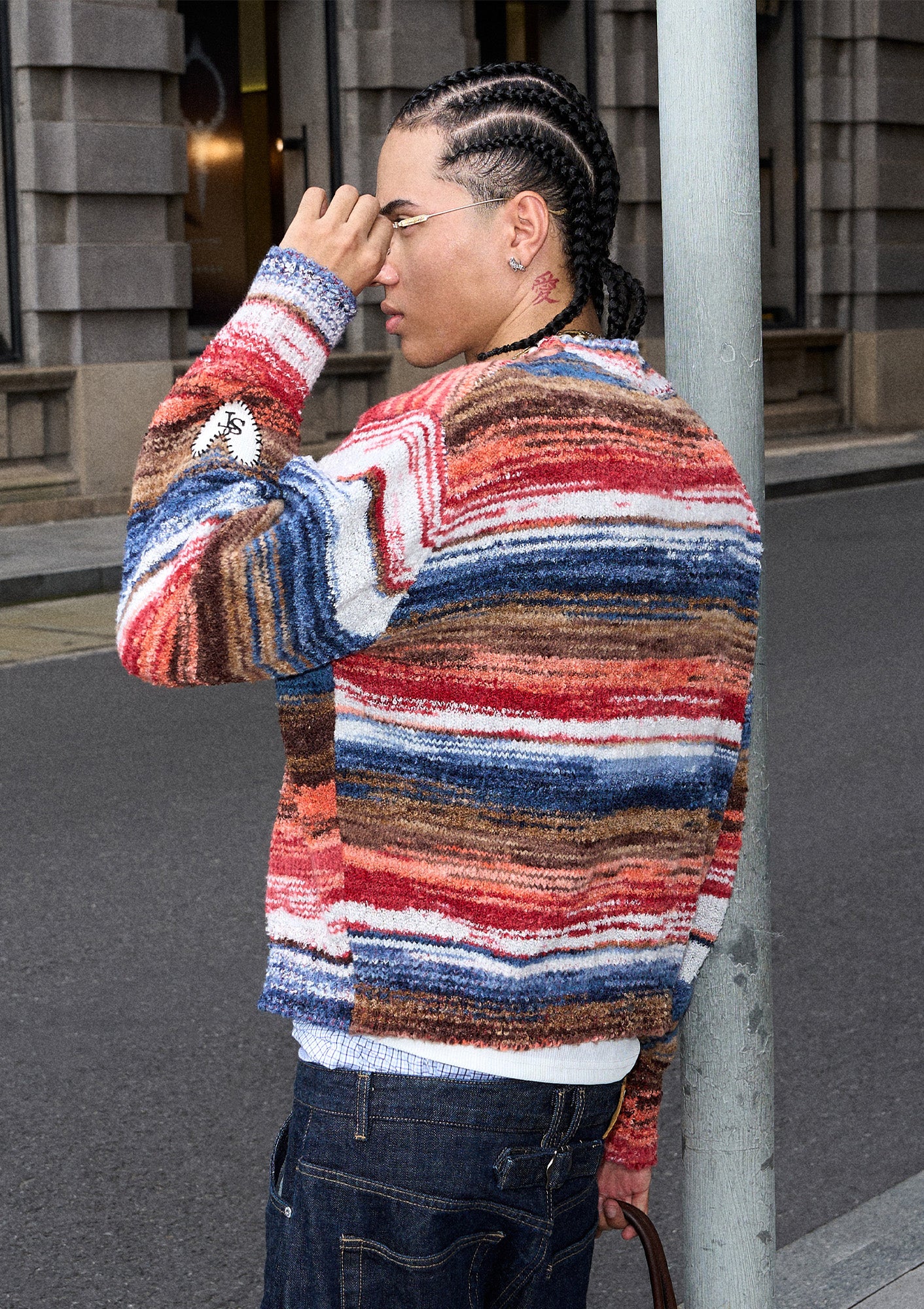 STEEPC Gradient Heartpatch Boxy Cardigan, premium urban and streetwear designers apparel on PROJECTISR.com, STEEPC
