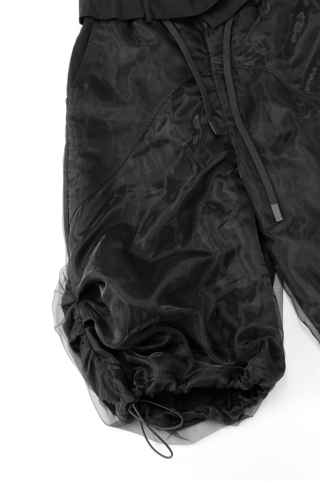 RELABEL Detachable Drape Ruched Oversized Shorts Black, premium urban and streetwear designers apparel on PROJECTISR.com, RELABEL