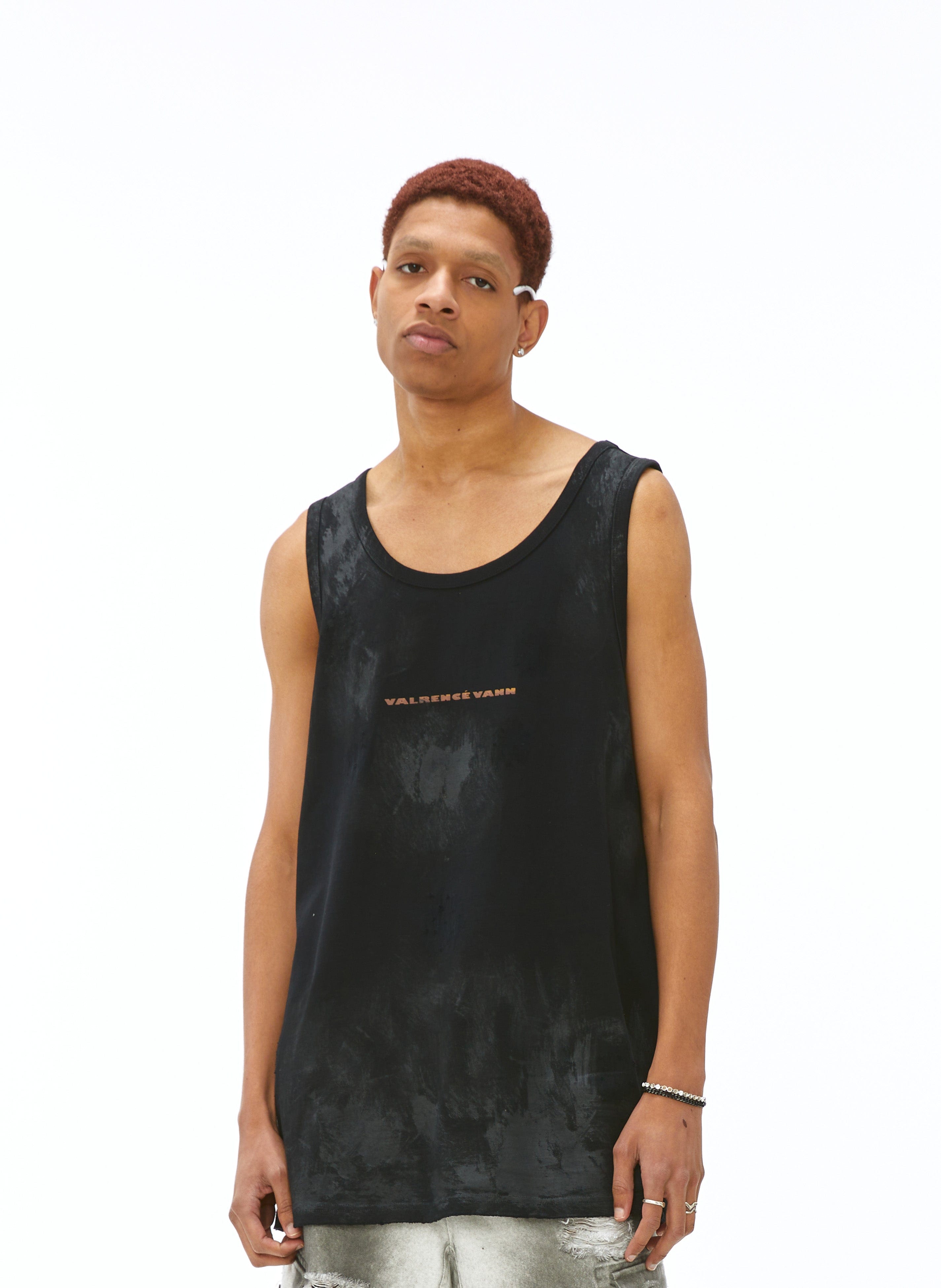 VANN VALRENCE Washed-Dyed Oversized Tank Top