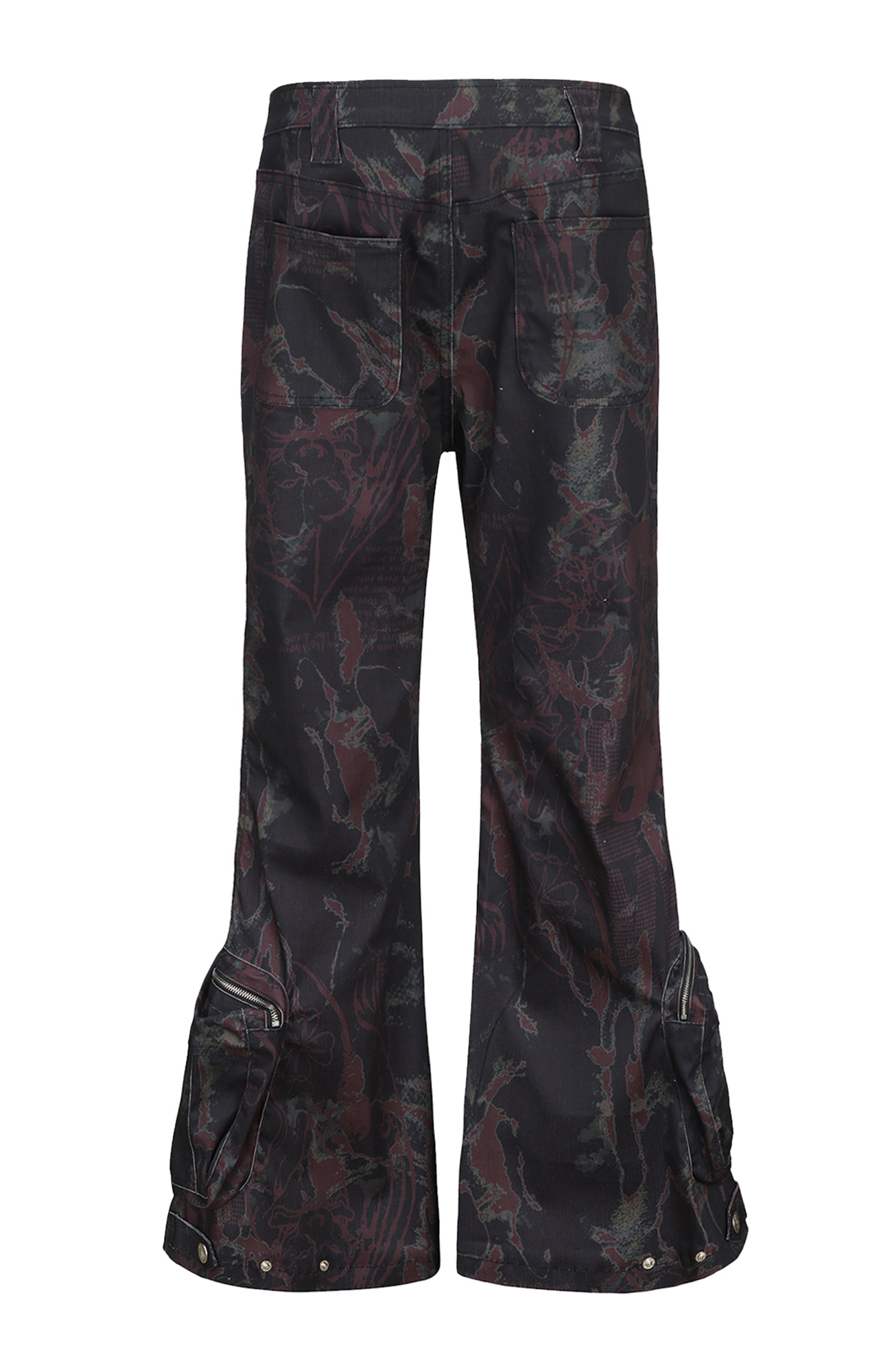 CYCYCY Abstract Graphic Cargo Flared Jeans