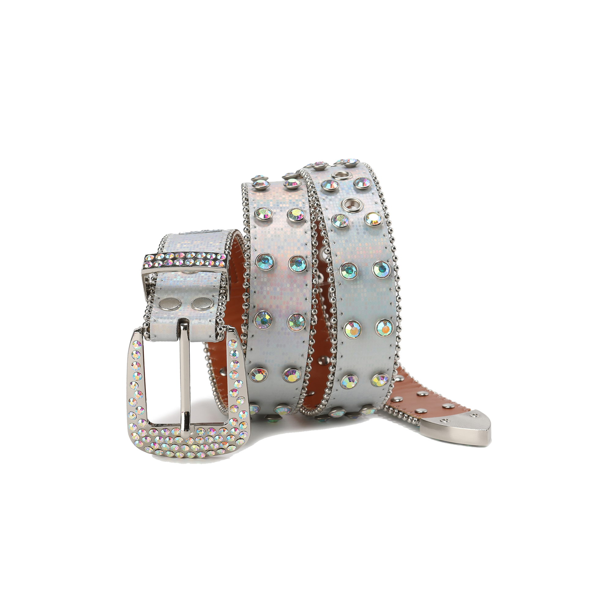 CYCYCY Iridescent Diamond Studded Buckle Belt