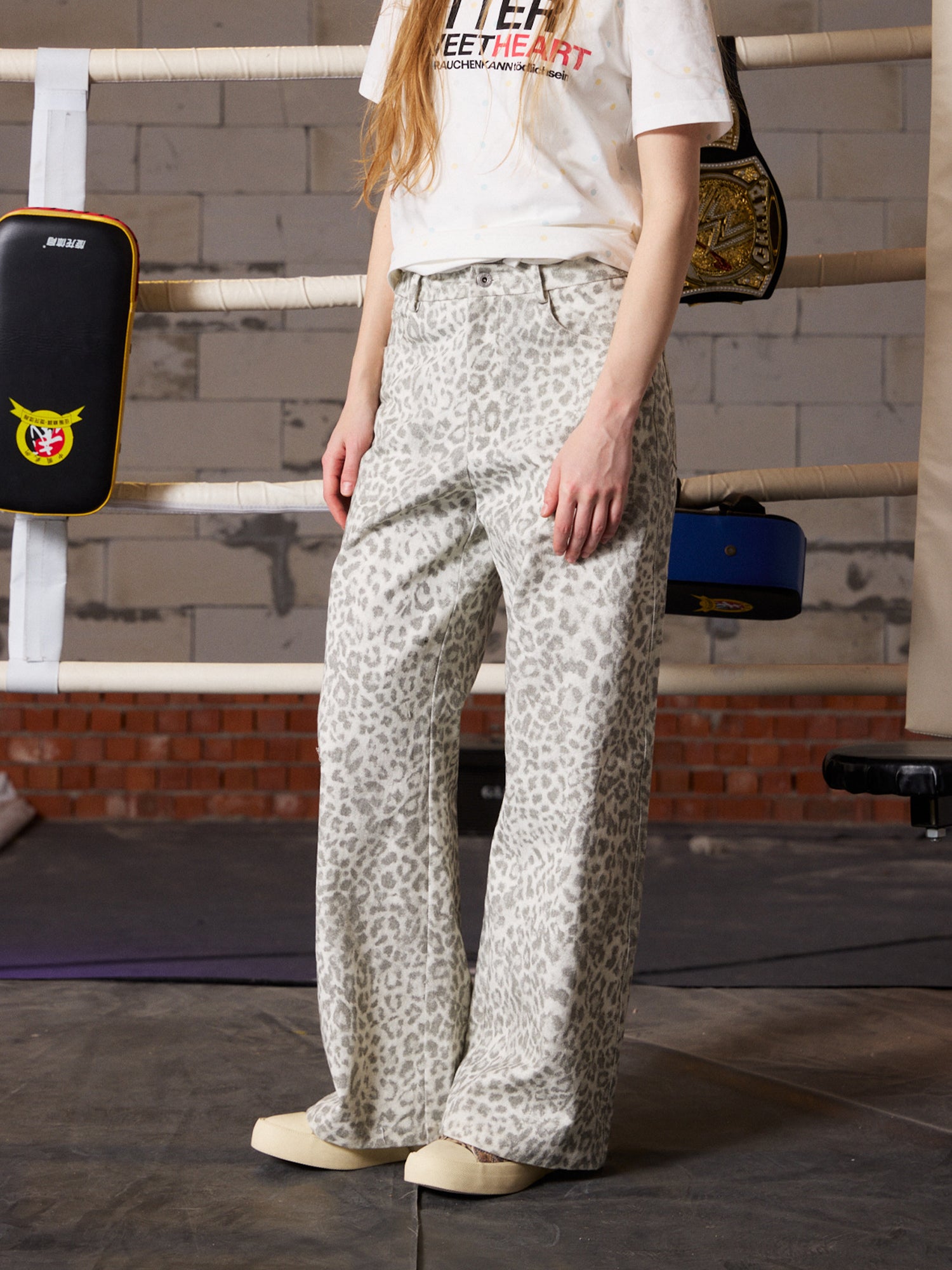 DONSMOKE Leopard Loose-Fit Jeans, premium urban and streetwear designers apparel on PROJECTISR.com, DONSMOKE