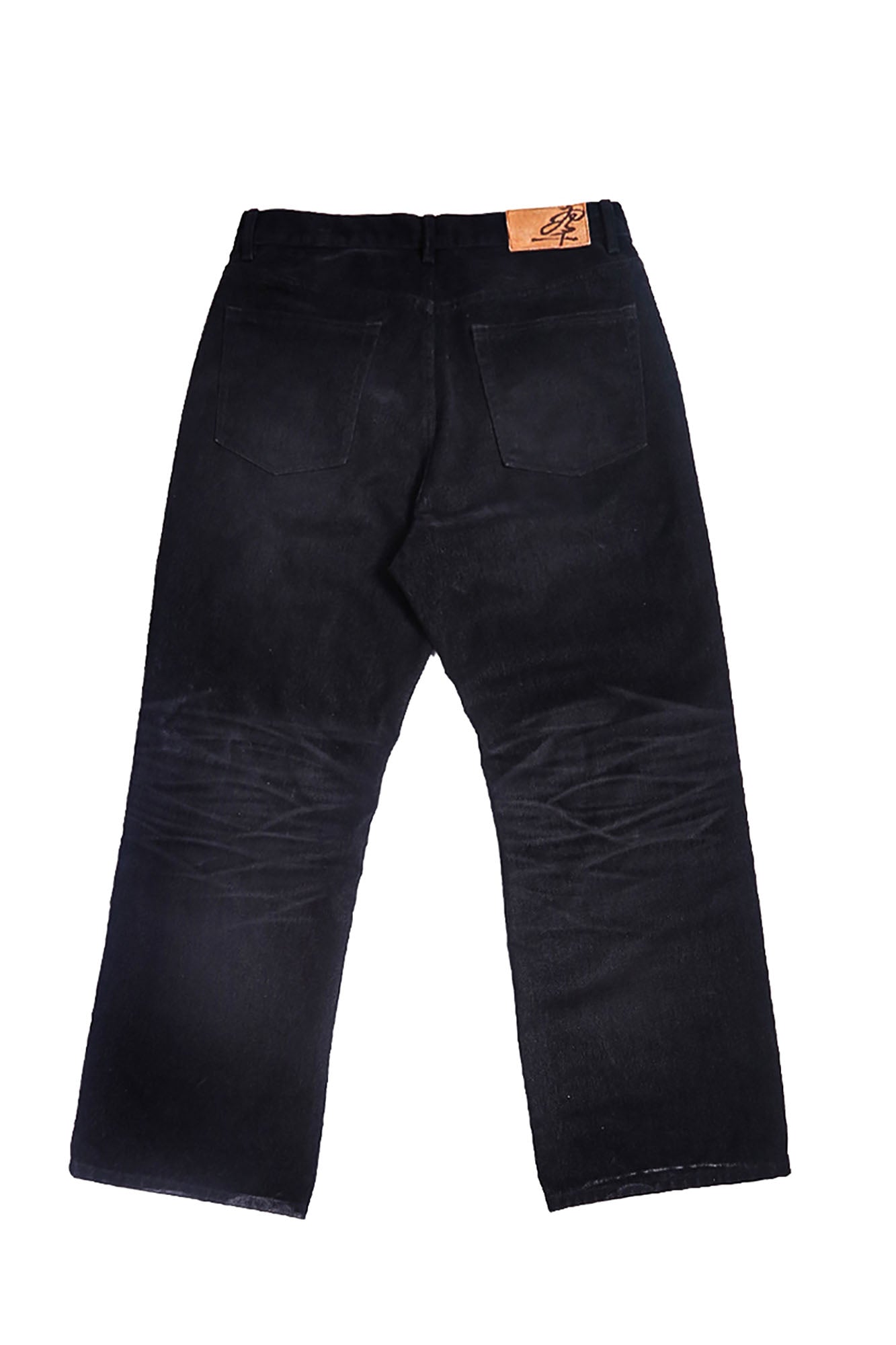 TRECLUB Laser-Etched Dragon Flock Jeans