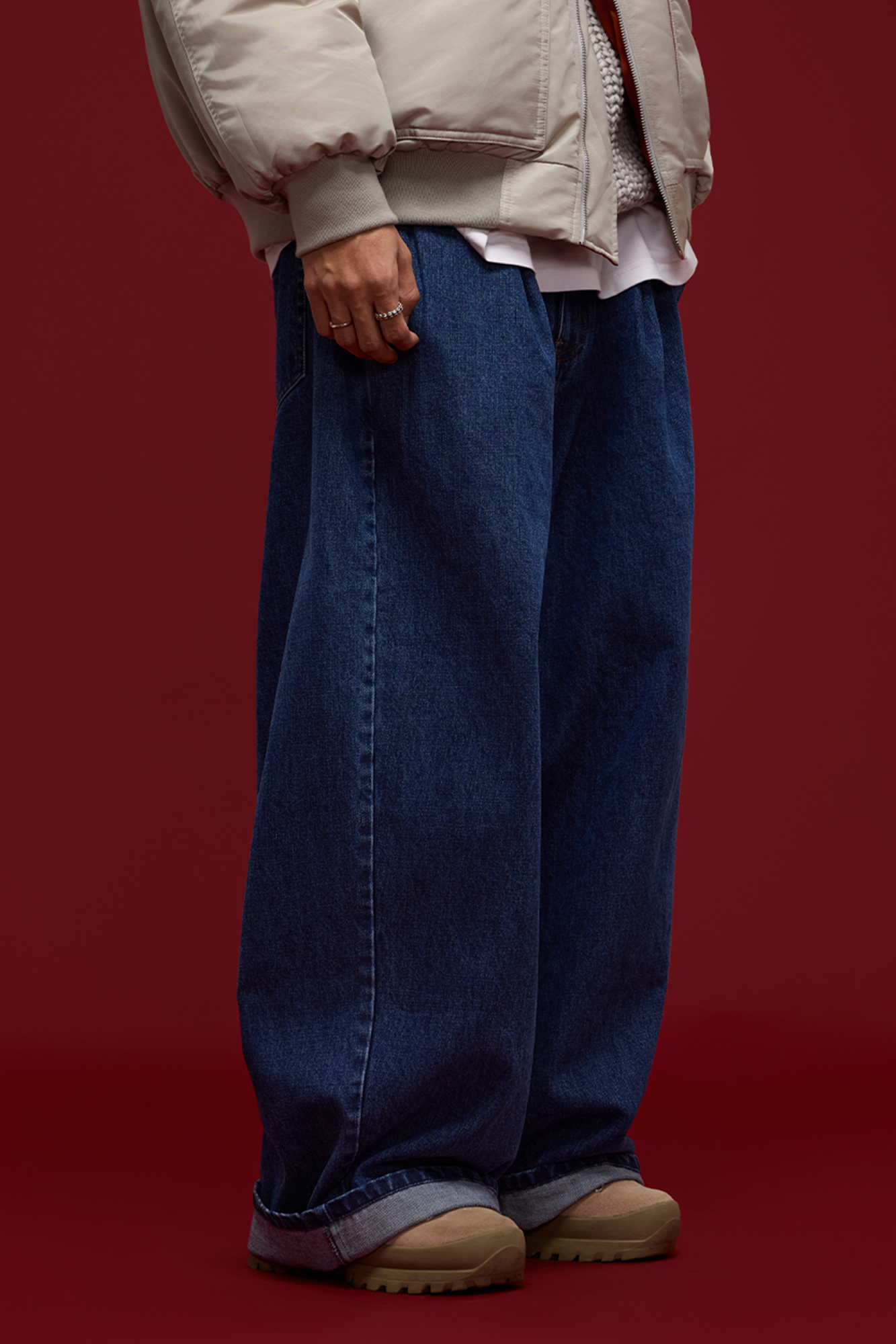 BANANA CLUB Essential Washed Wide-Leg Jeans, premium urban and streetwear designers apparel on PROJECTISR.com, BANANA CLUB
