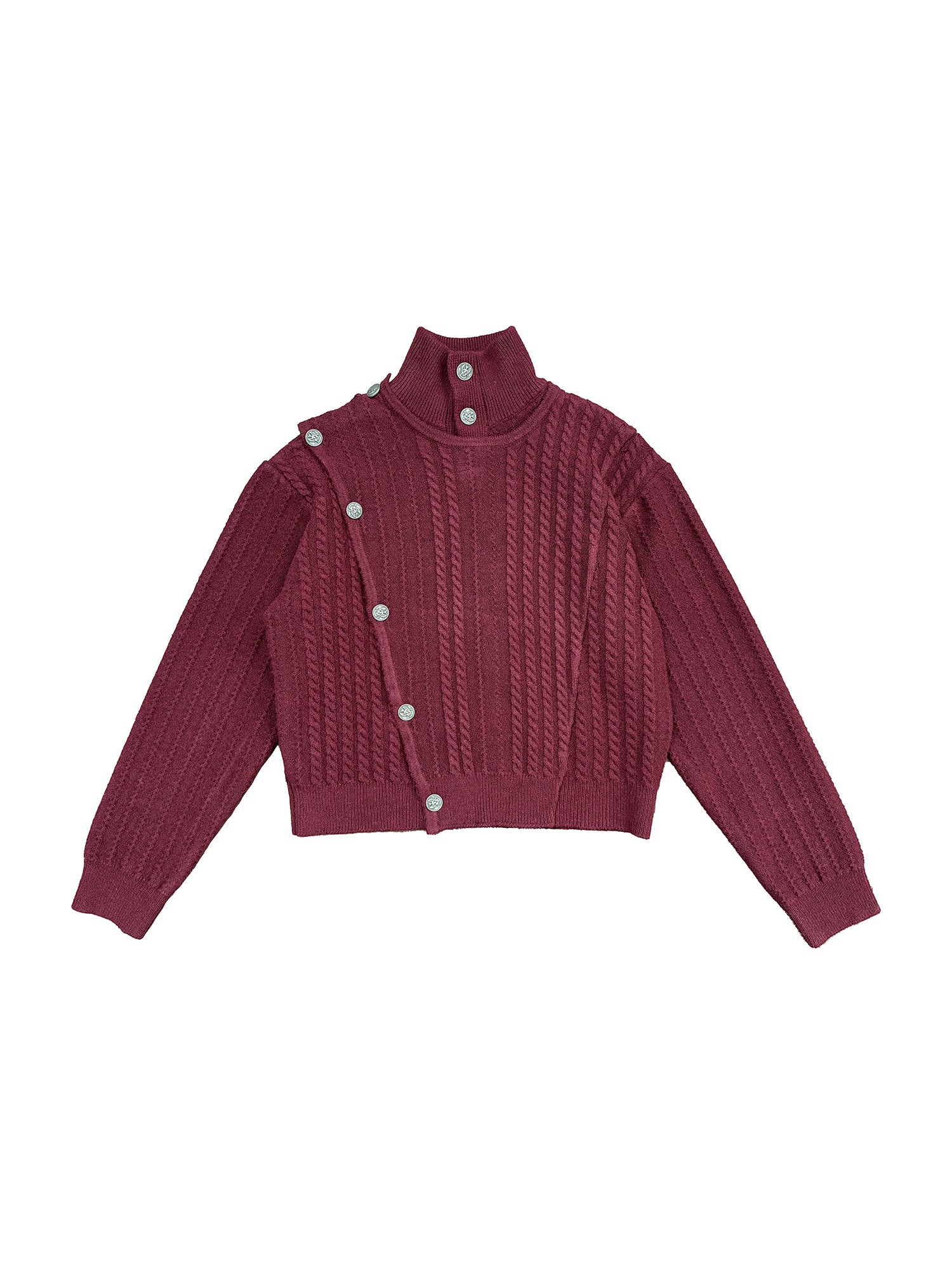 RICHILL Asym Buttoned Cable-Knit Sweater, premium urban and streetwear designers apparel on PROJECTISR.com, RICHILL