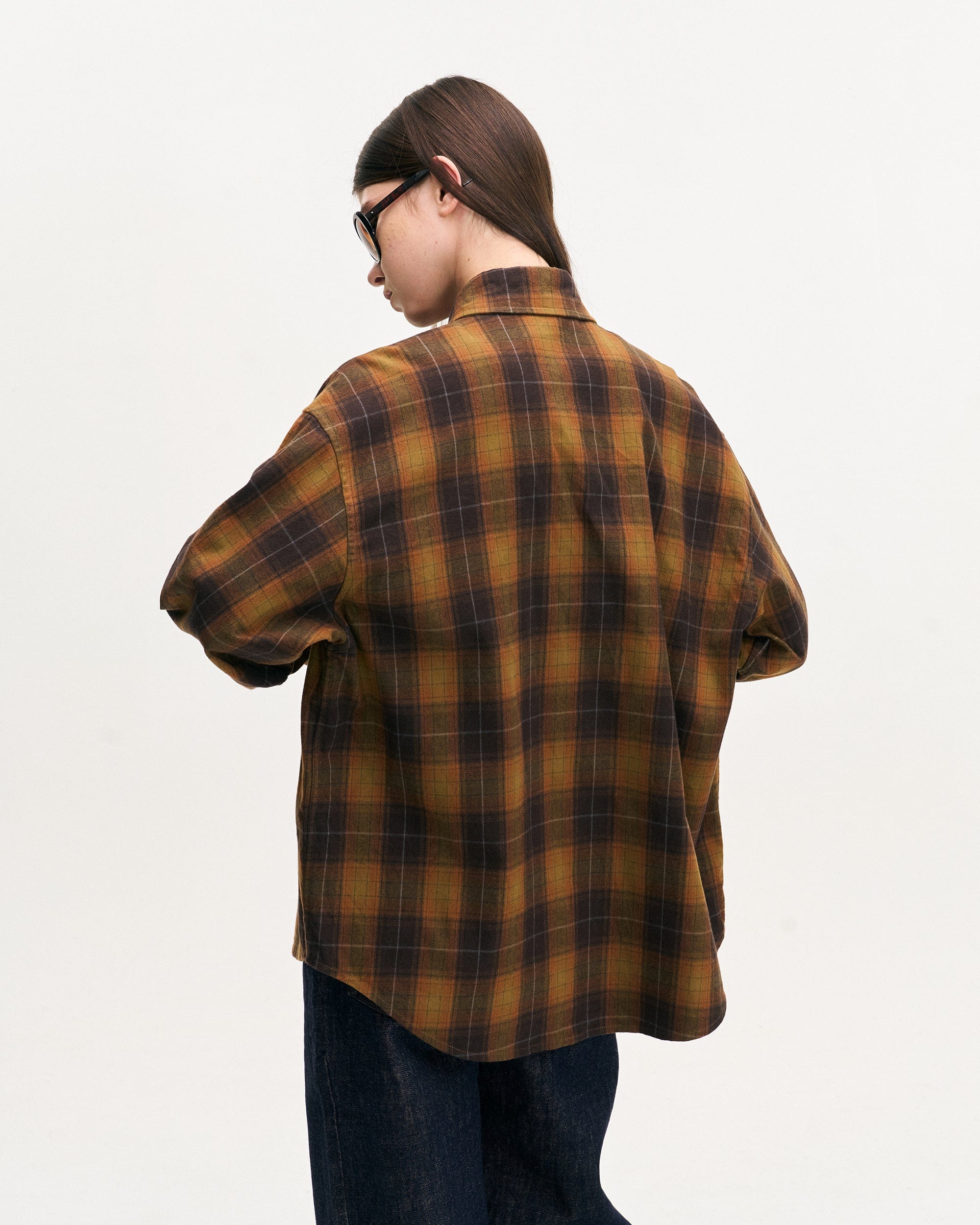 LEONSENSE Classic Plaid Shirt Showa Brown