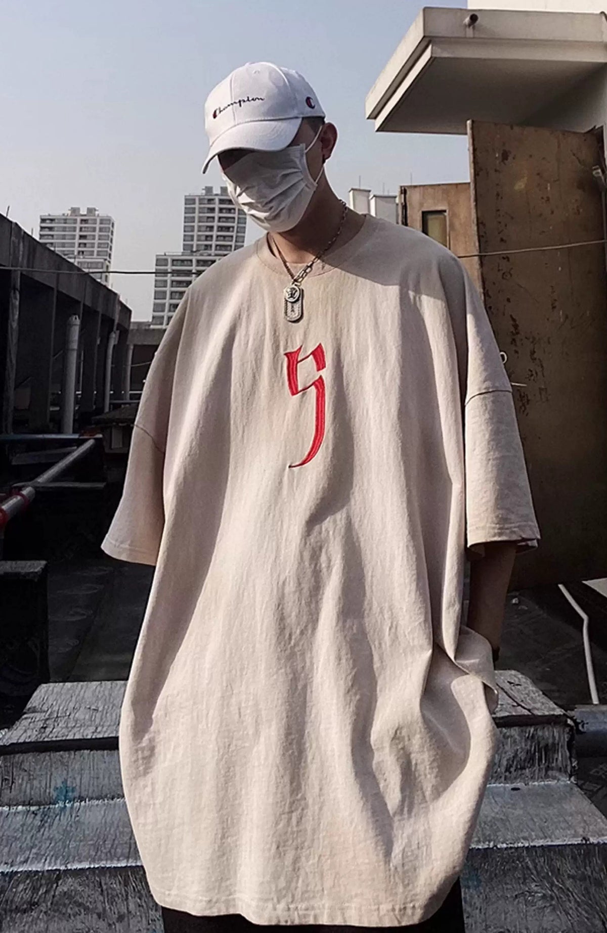 UUCSCC Retro Washed Embroidered Oversized Heavyweight T-Shirt