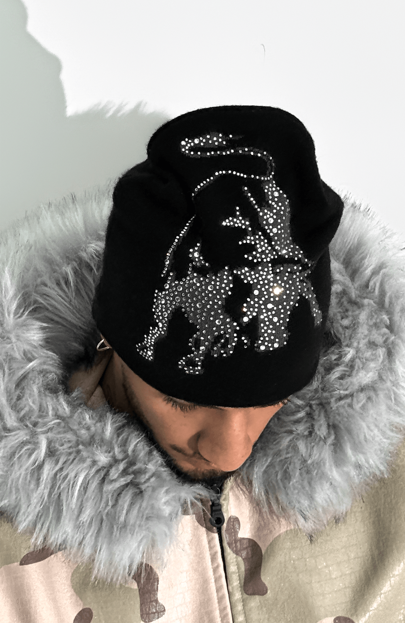 TECNINEGROUP Jacquard Diamond Knit Beanie