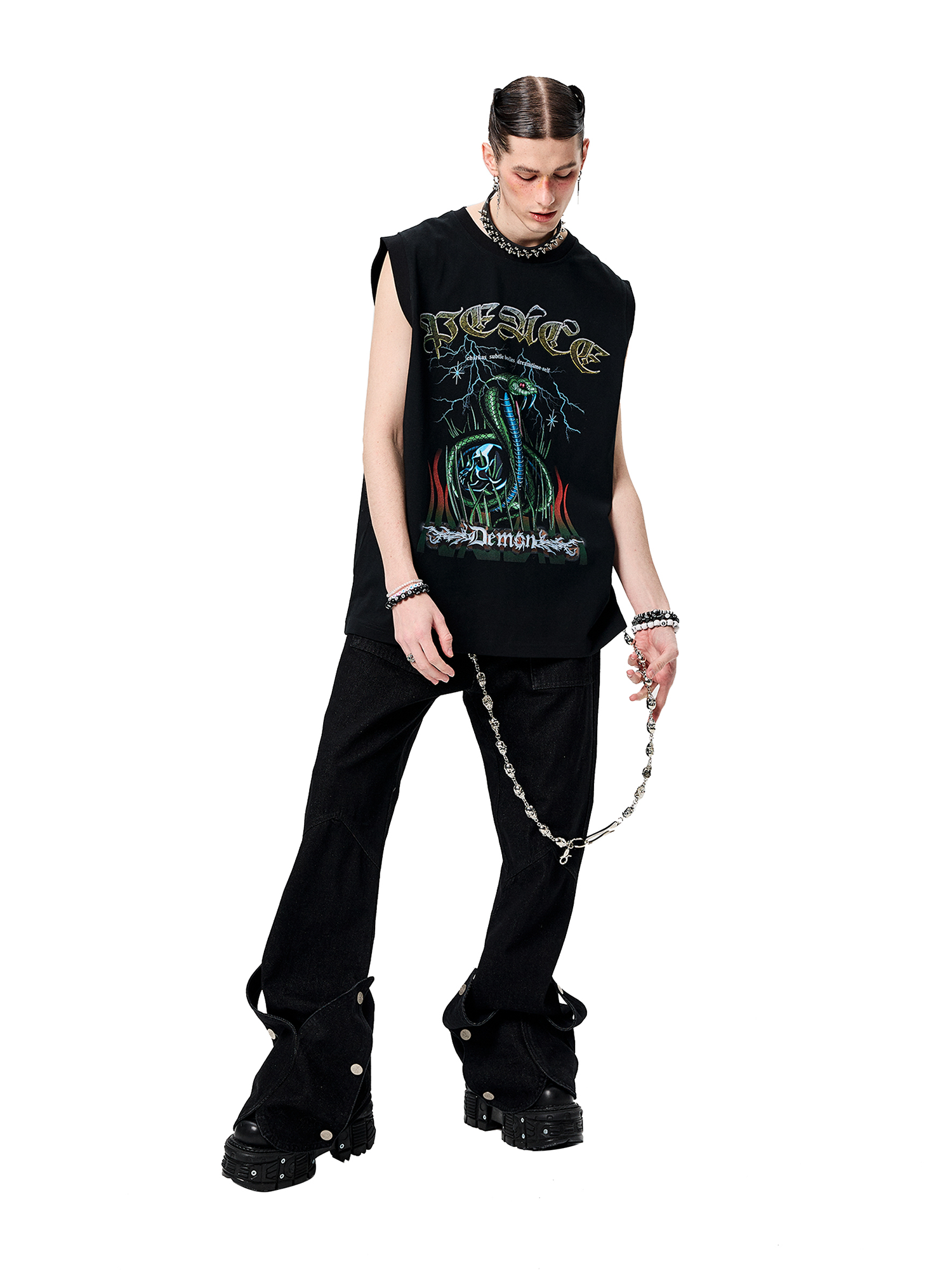 ERISSTOFF Sepultura Cobra Graphic Oversized Tank Top
